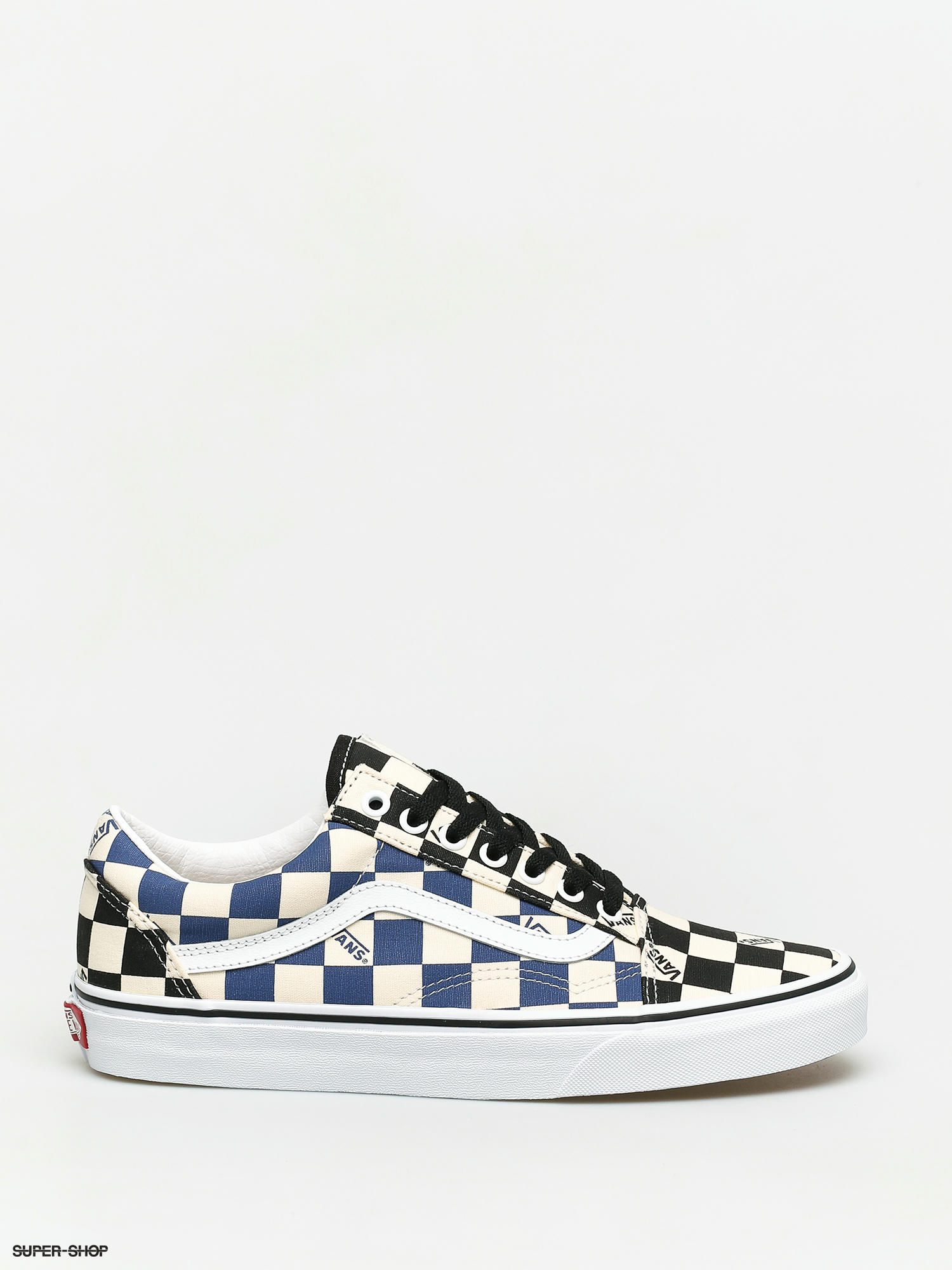 Vans black and blue 2024 checkered