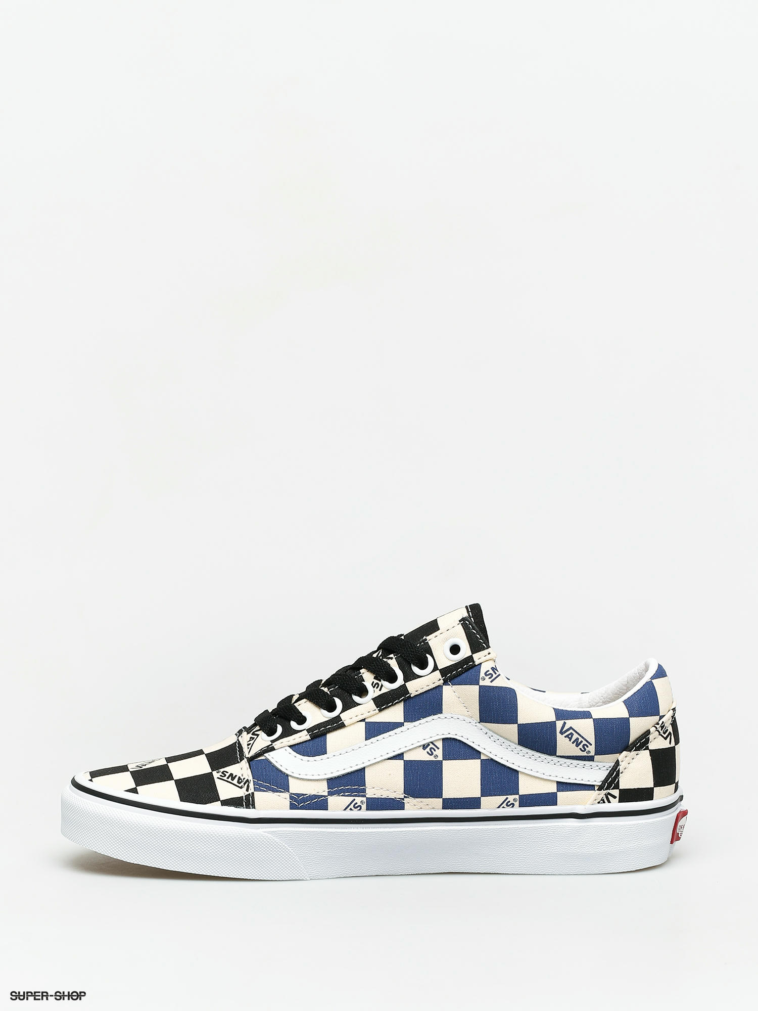 Blue check hotsell old skool vans