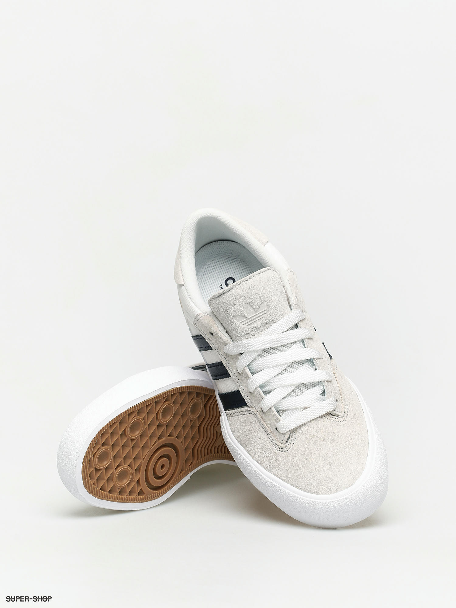 adidas matchbreak super white & navy shoes