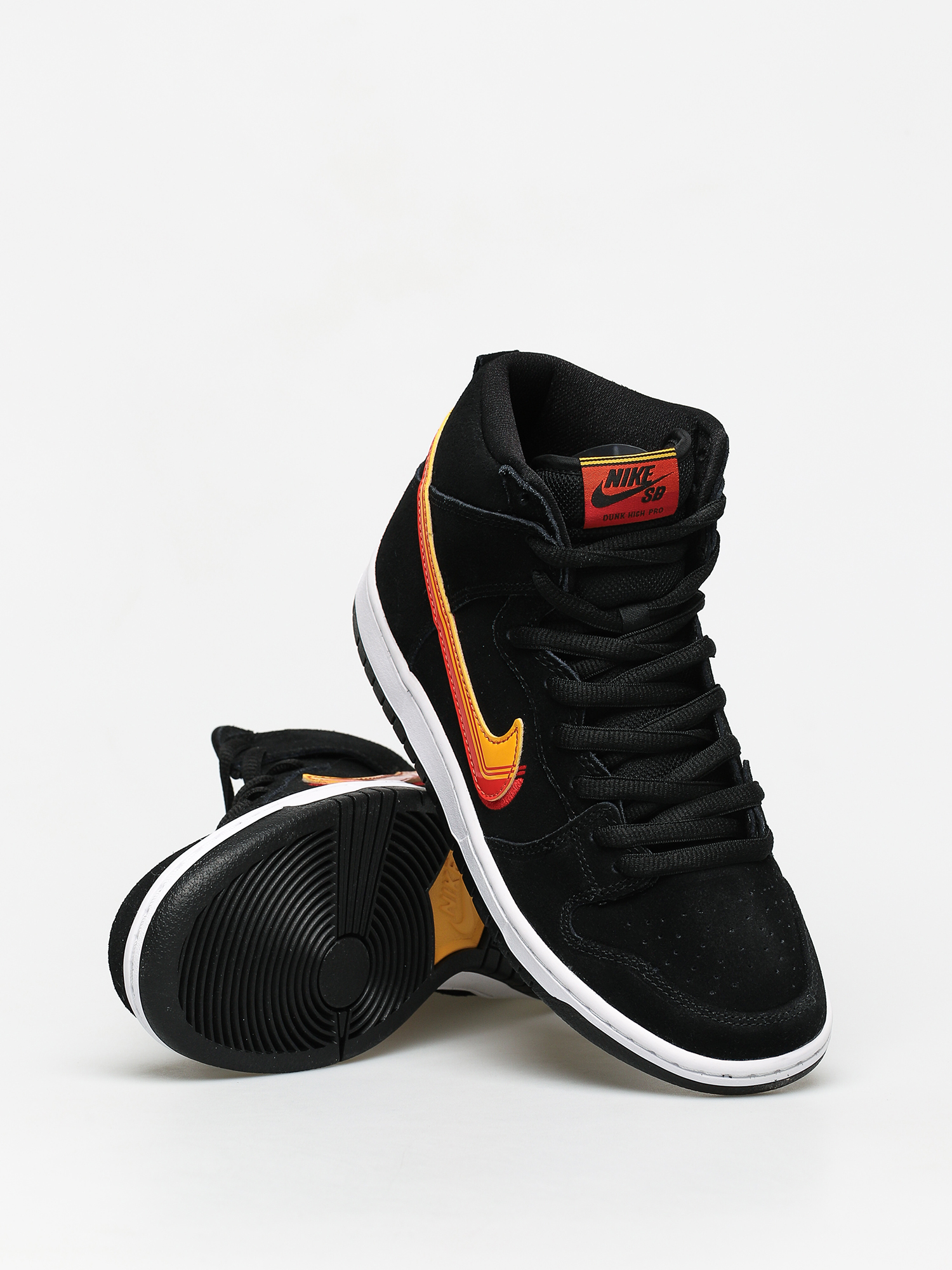 Nike SB Dunk High Pro Schuhe (black/university gold team orange)