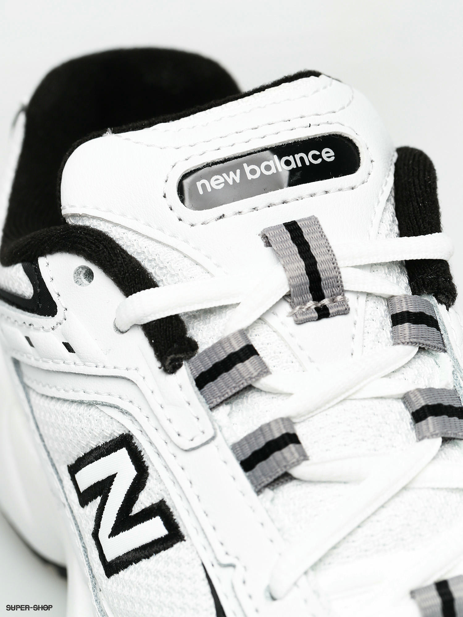 new balance white with black n