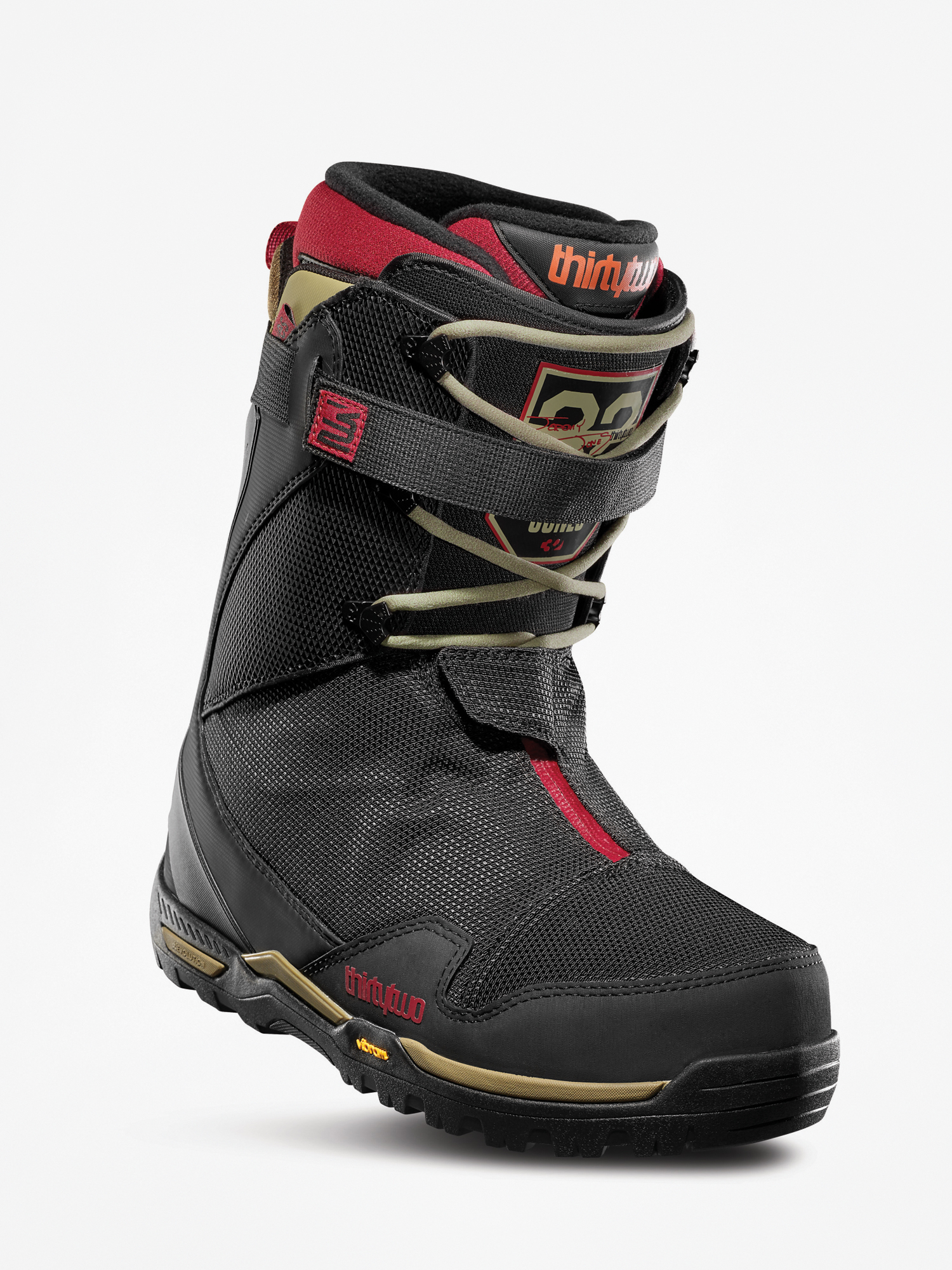 Mens ThirtyTwo Tm-2 Xlt Jones Snowboard boots (black/tan/red)