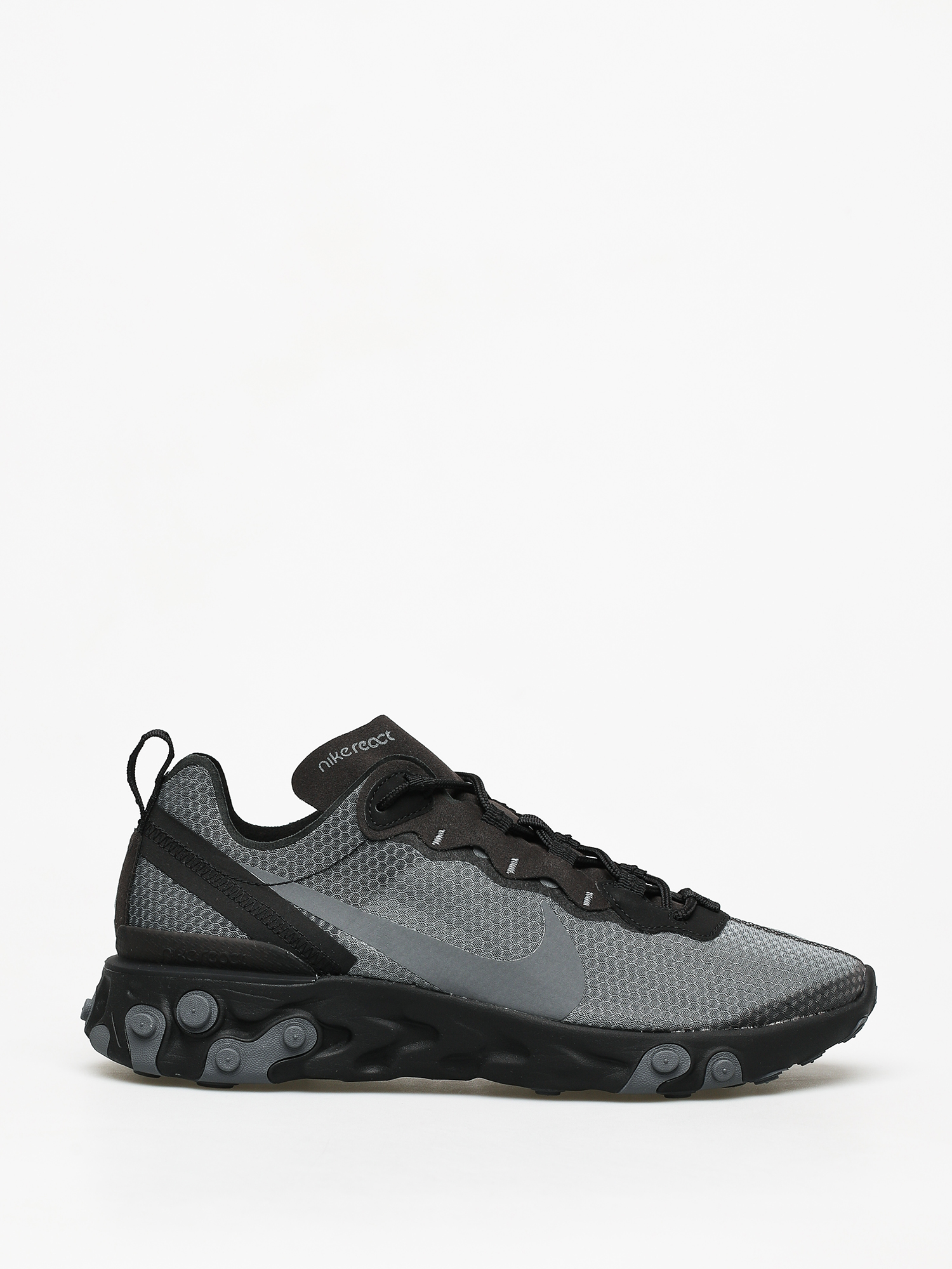 nike react black and grey