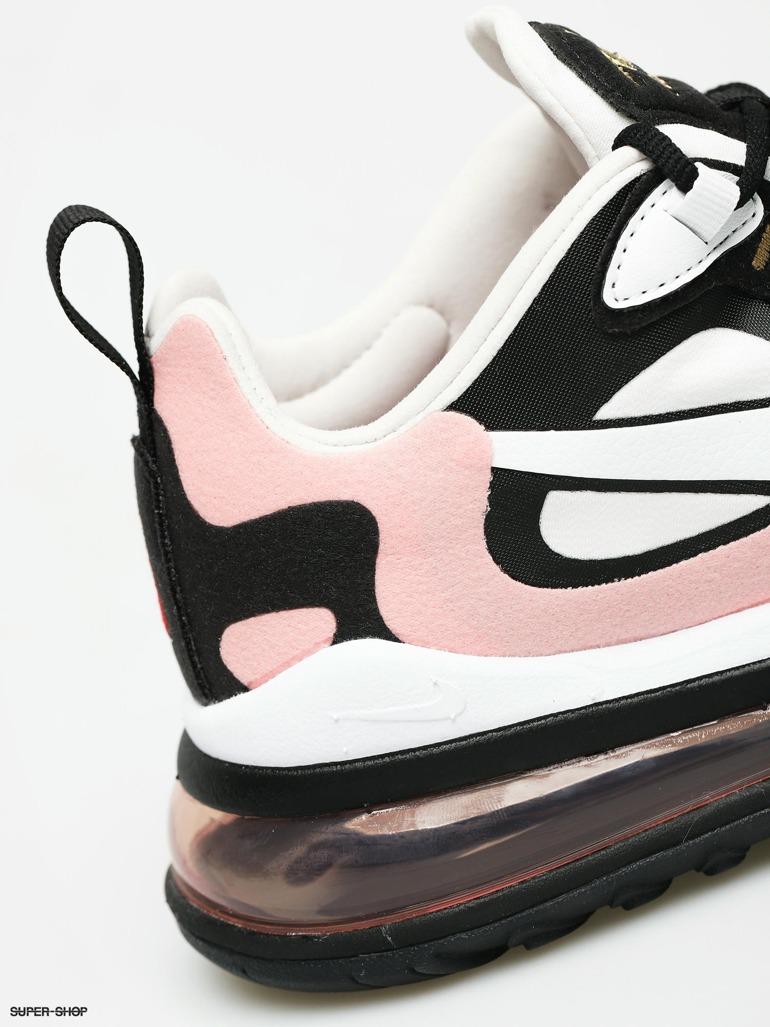 Nike Air Max 270 React Shoes Wmn black white bleached coral