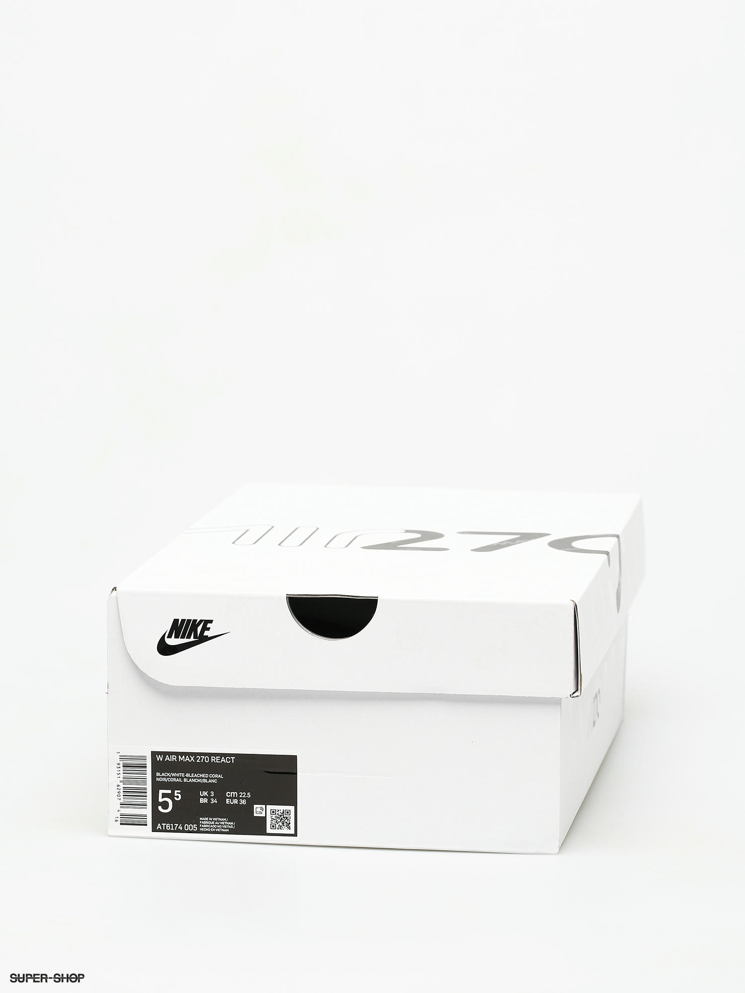 Nike WMNS Air Max 270 React Black White Bleached Coral AT6174005 