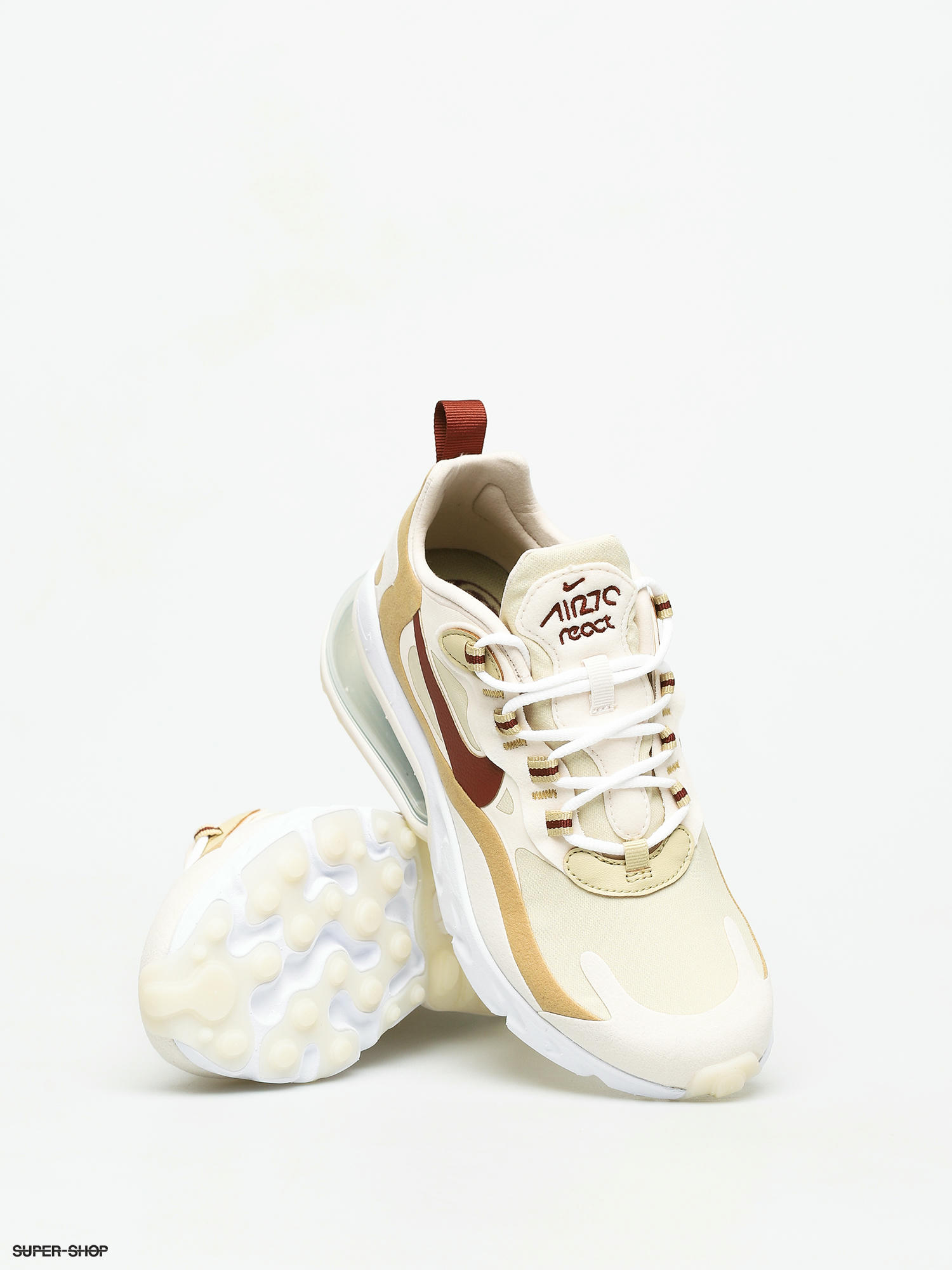 Nike Air Max 270 React Shoes Wmn (team gold/cinnamon club gold pale ivory)
