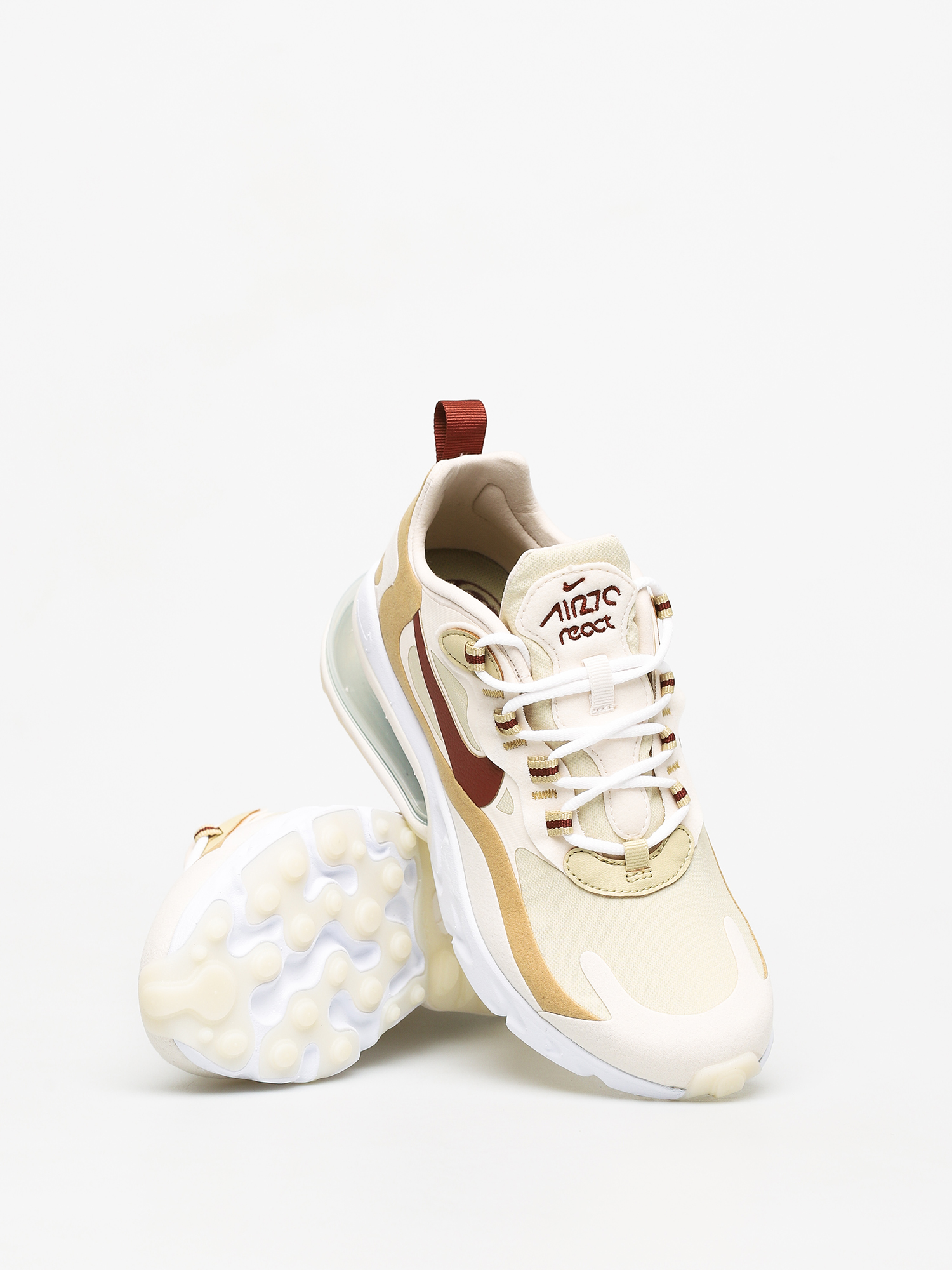 Nike Air Max 270 React Shoes Wmn (team gold/cinnamon club gold pale ivory)