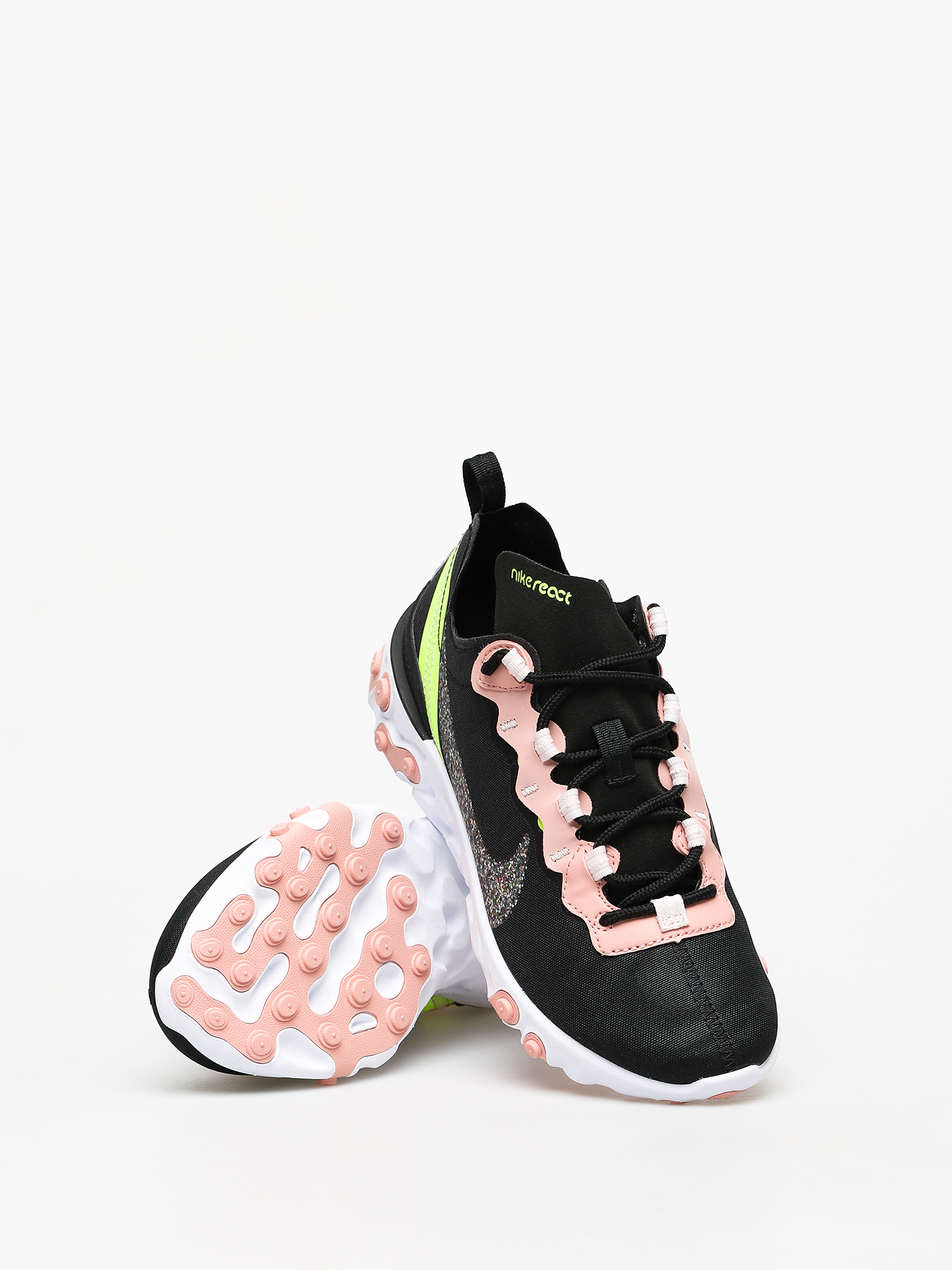 Nike React Element 55 Premium Shoes Wmn (black/volt coral stardust)