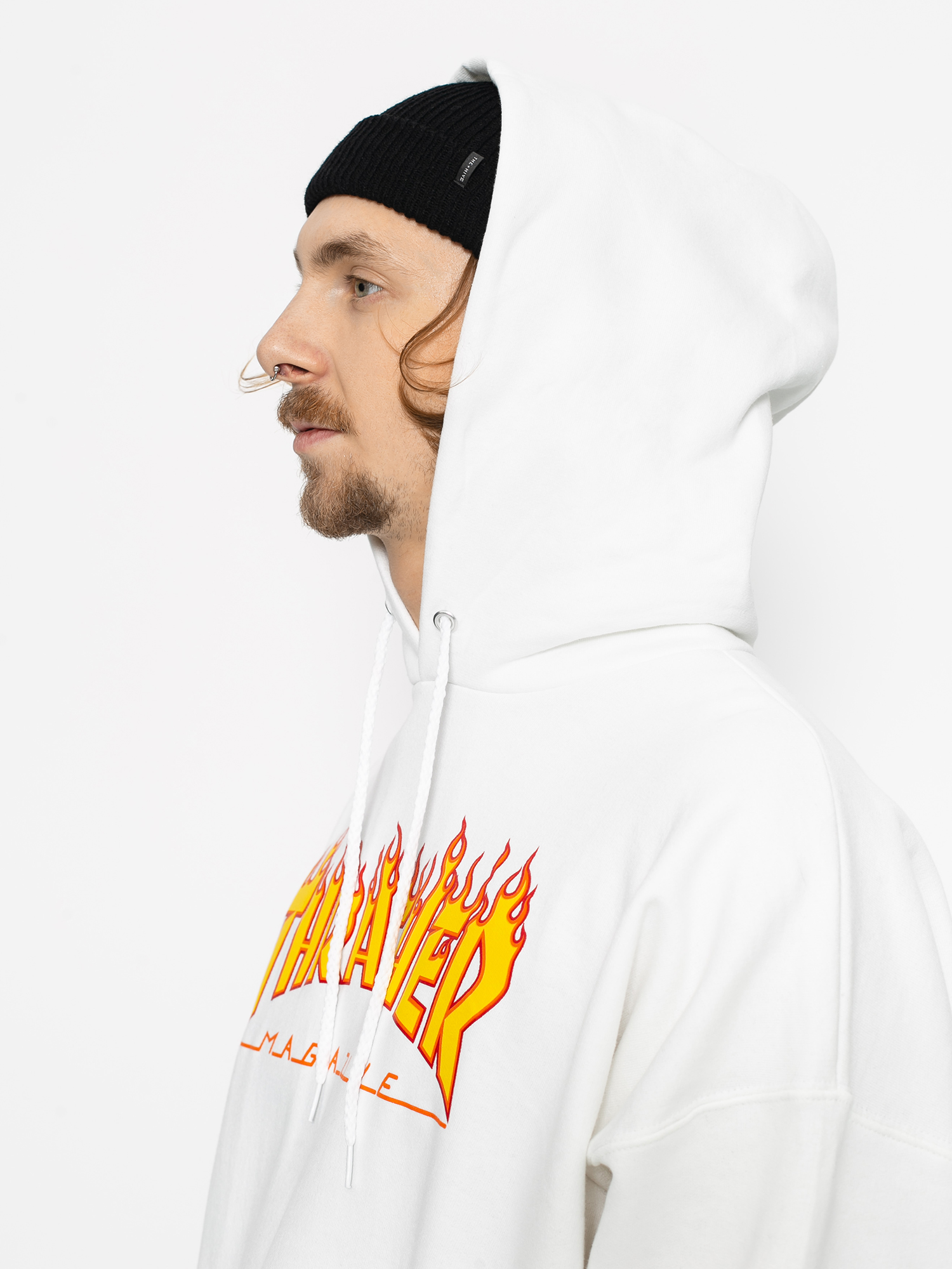 Thrasher Flame HD Hoodie (white)