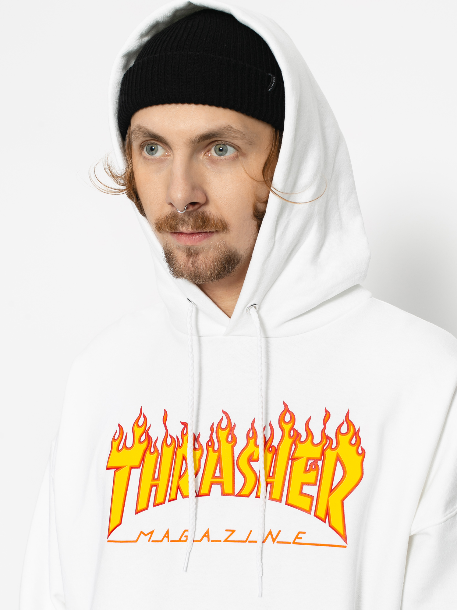 Thrasher Flame HD Hoodie (white)