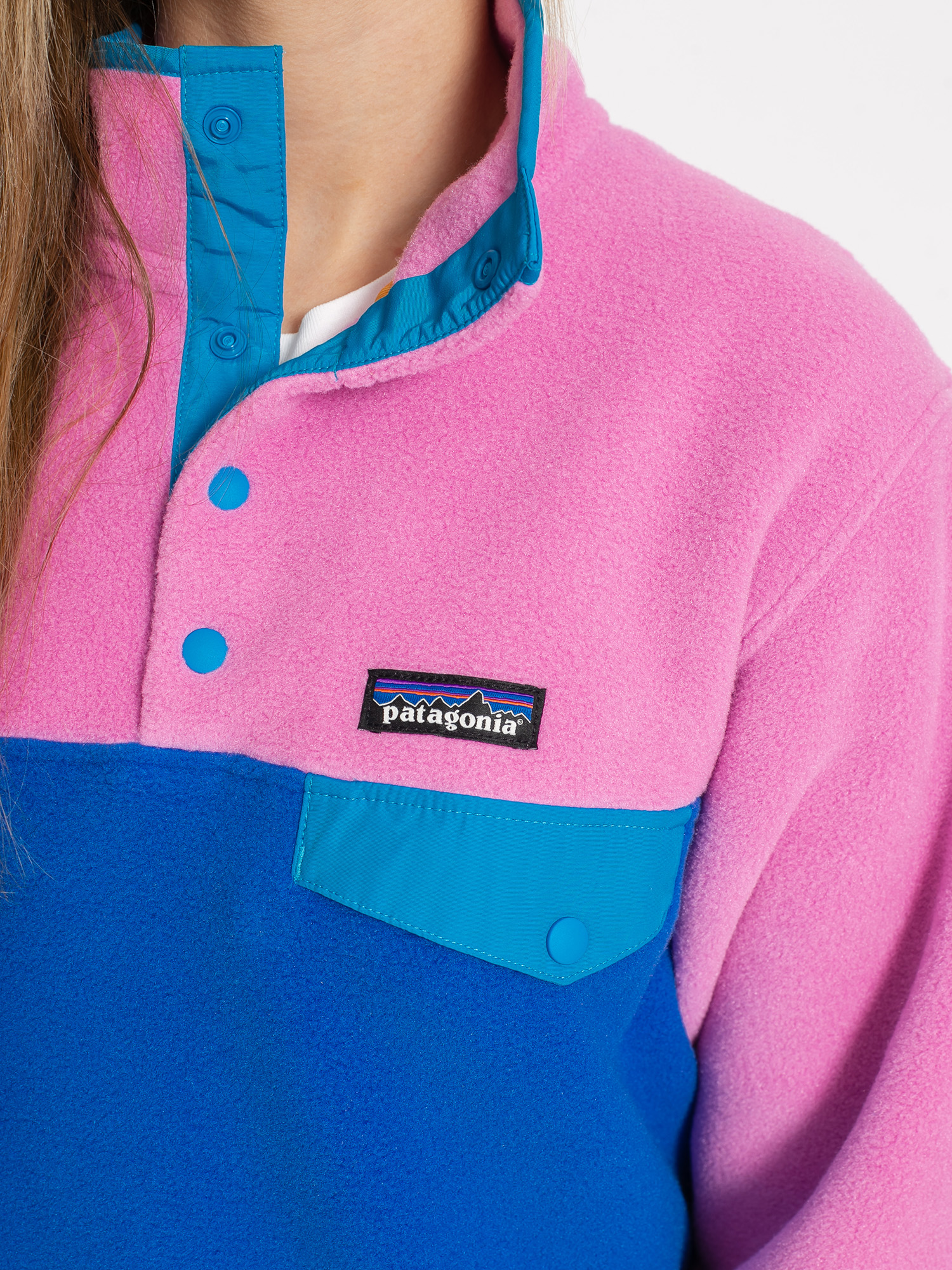 Womens Patagonia Lightweight Synchilla Snap T Fleece (marble pink)