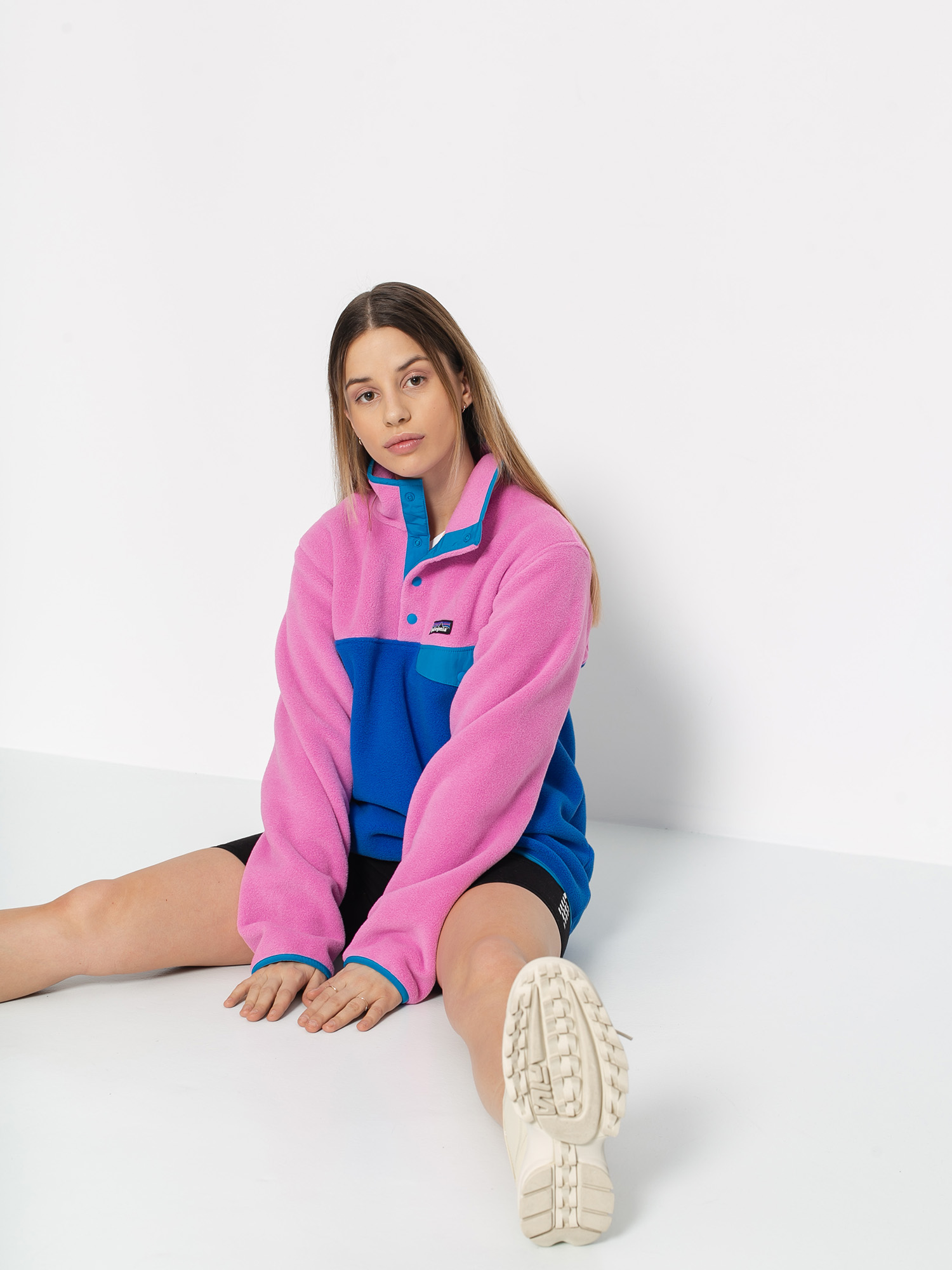 Womens Patagonia Lightweight Synchilla Snap T Fleece (marble pink)