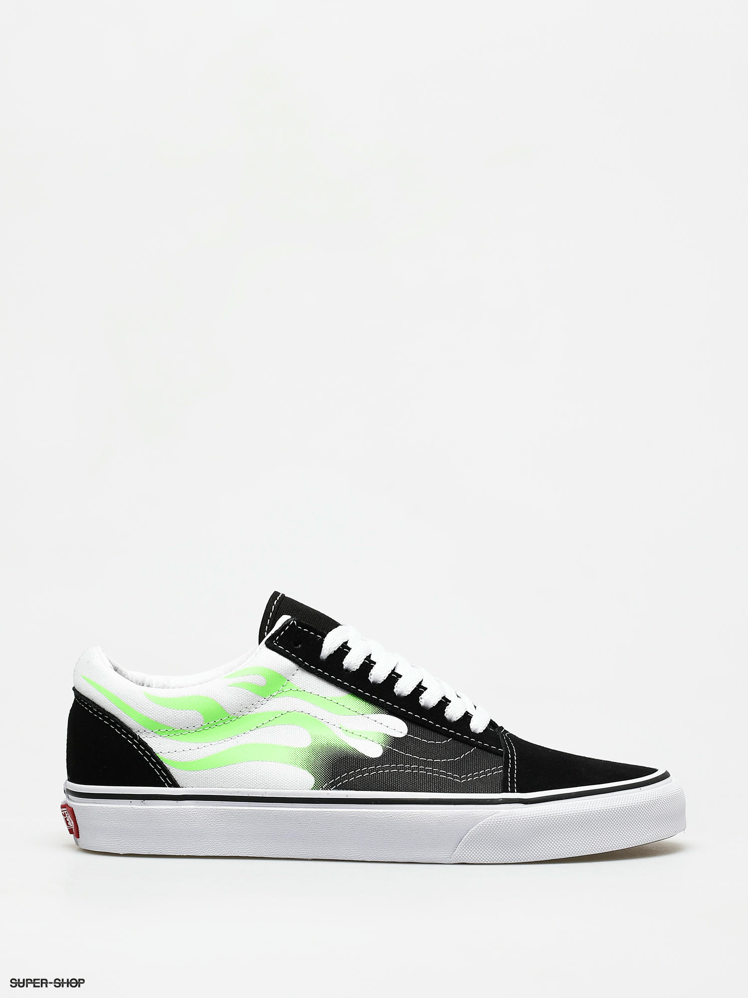 vans old skool flame trainers in black