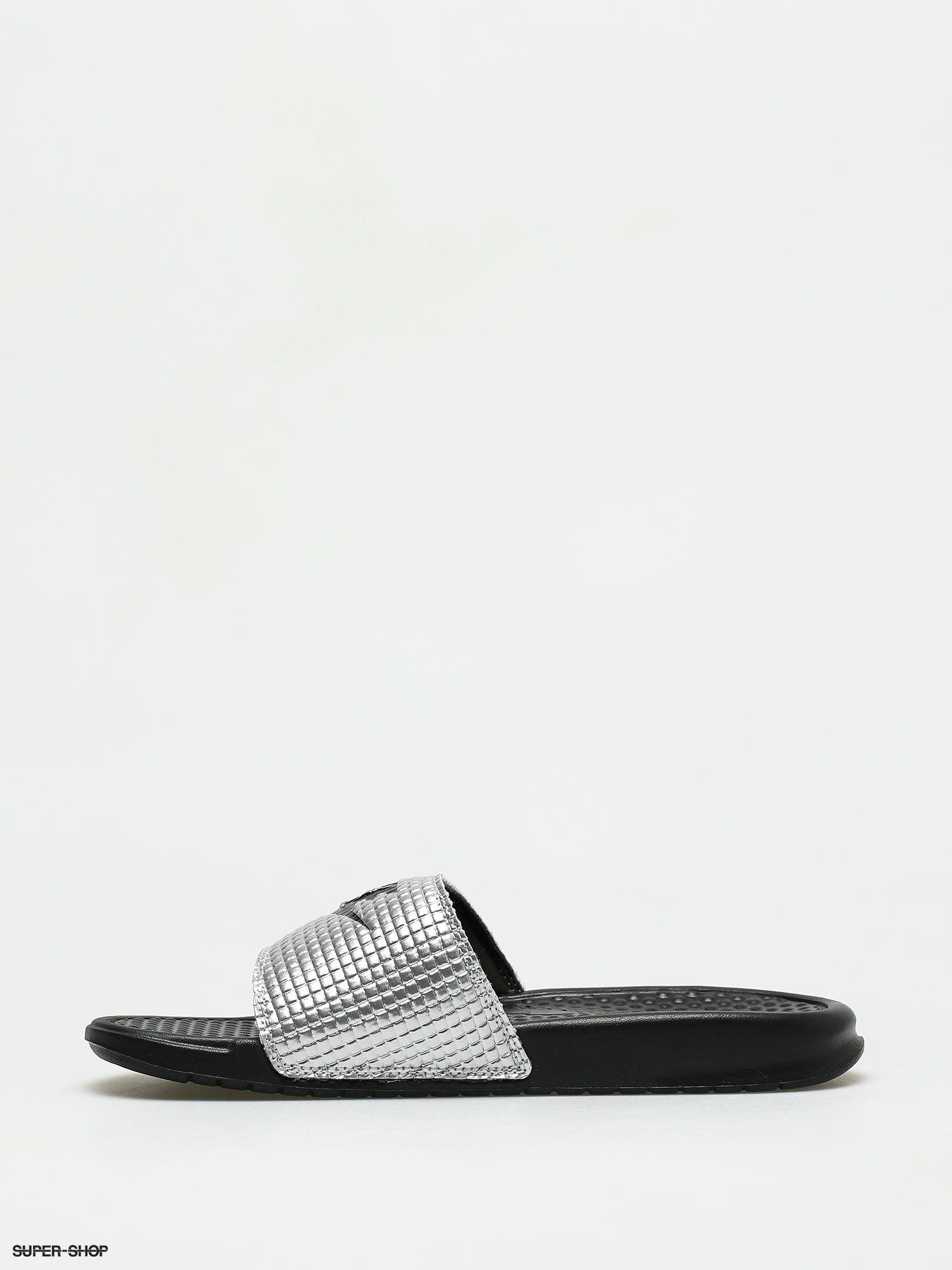 nike silver flip flops