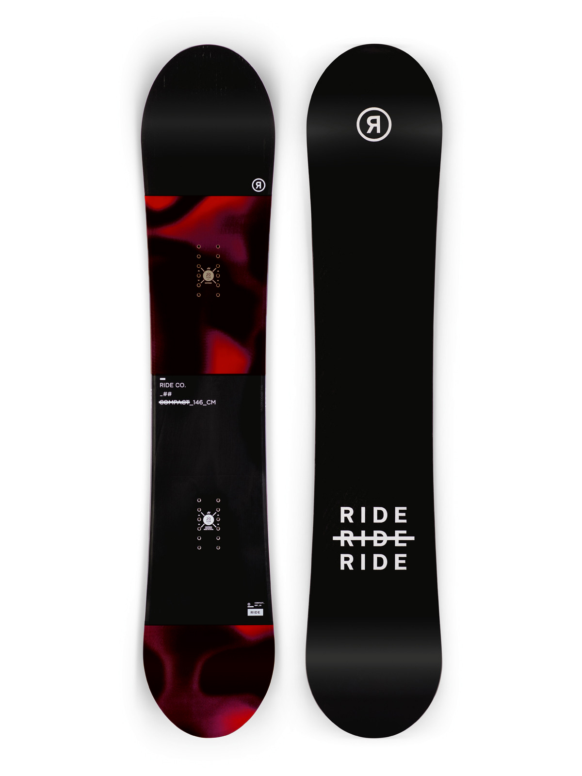 Womens Ride Compact Snowboard (black/white)