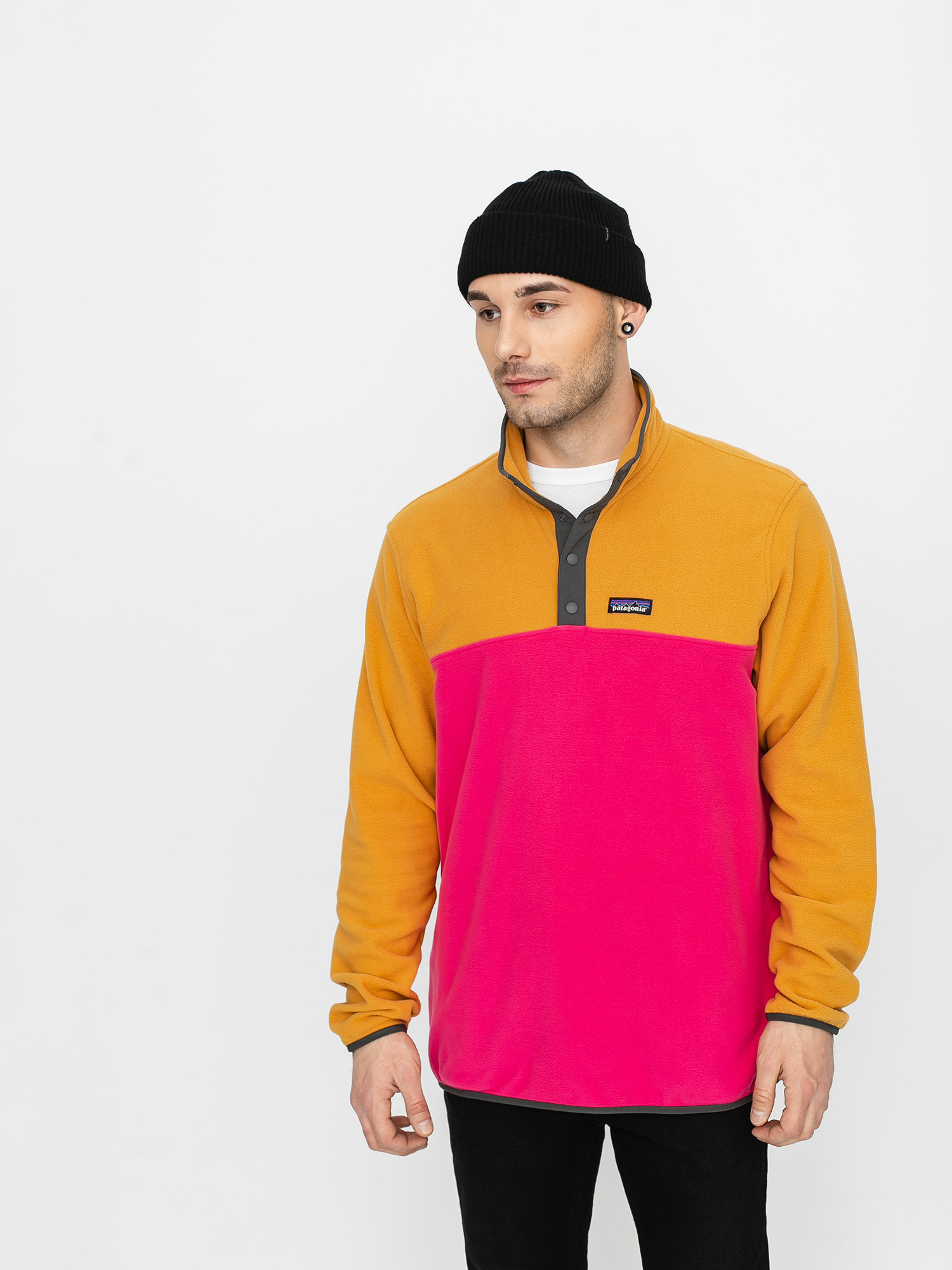 Mens Patagonia Micro D Snap T Fleece (ultra pink)