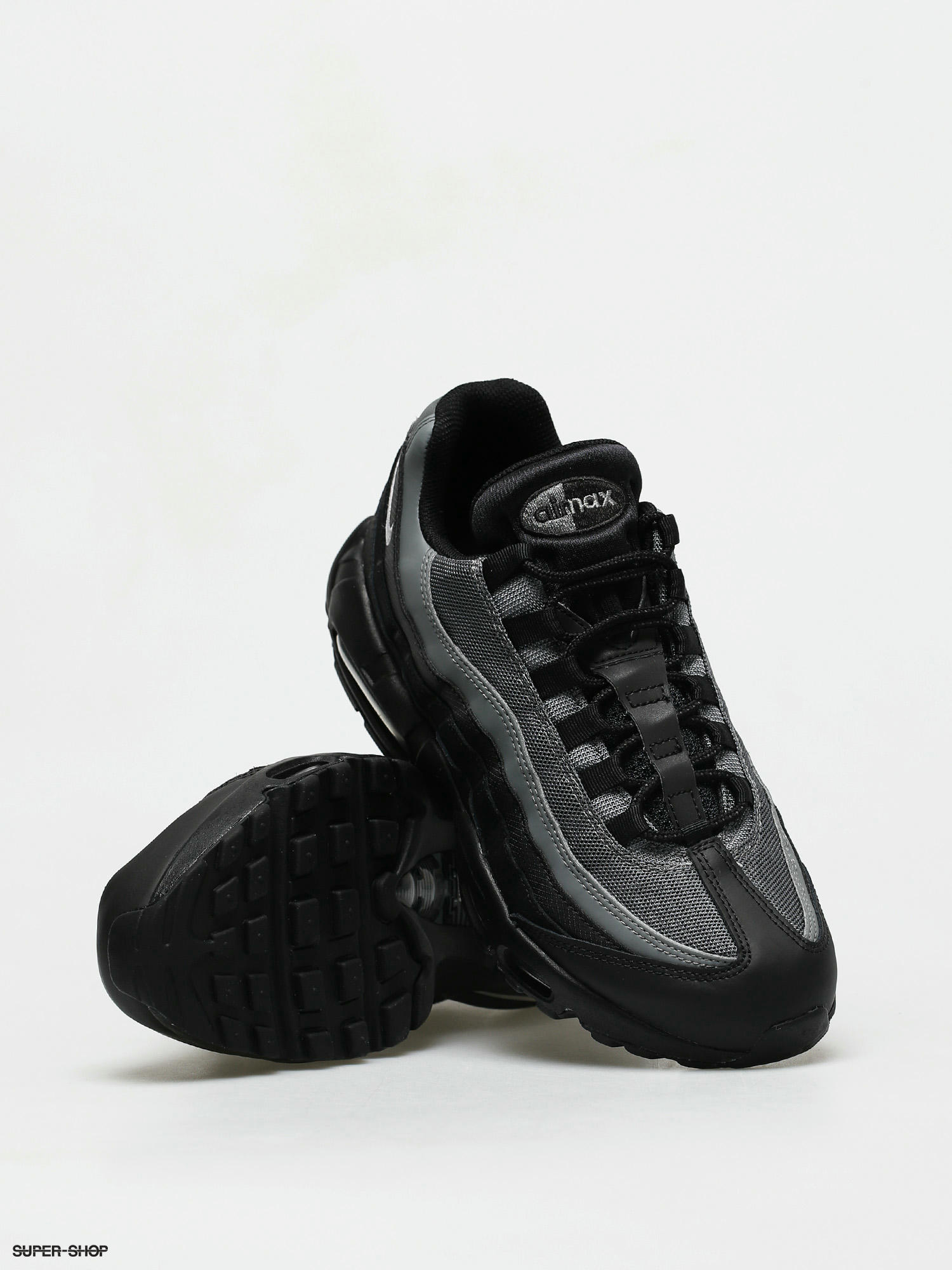 air max 95 trainers black white smoke grey