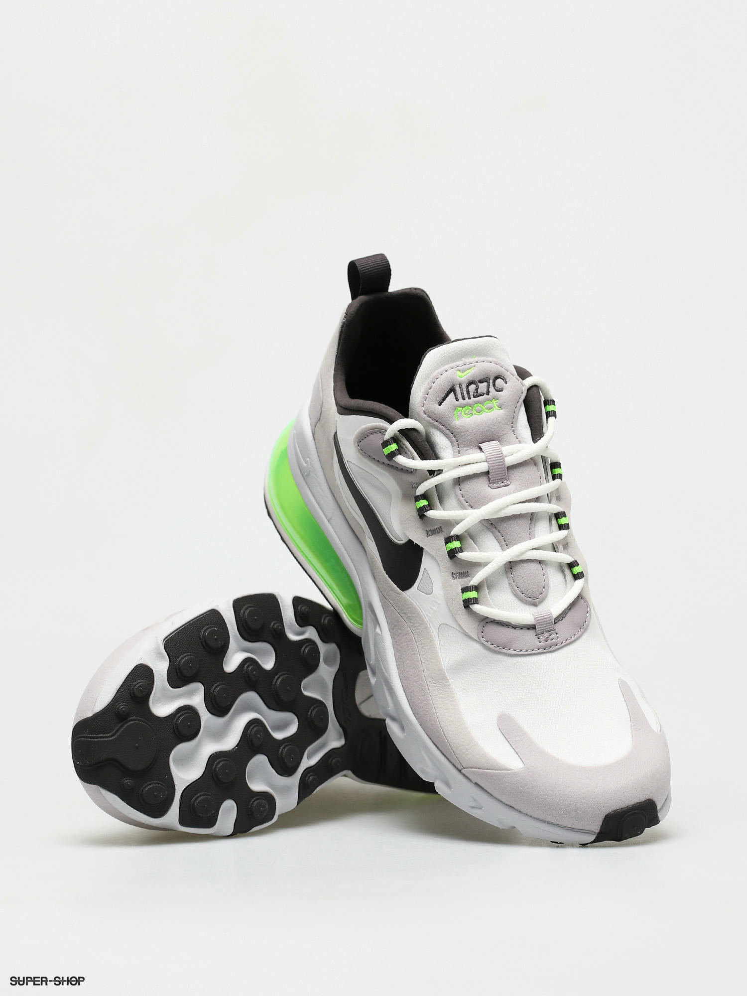 Nike Air Max 270 React Schuhe Summit White Electric Green Vast Grey
