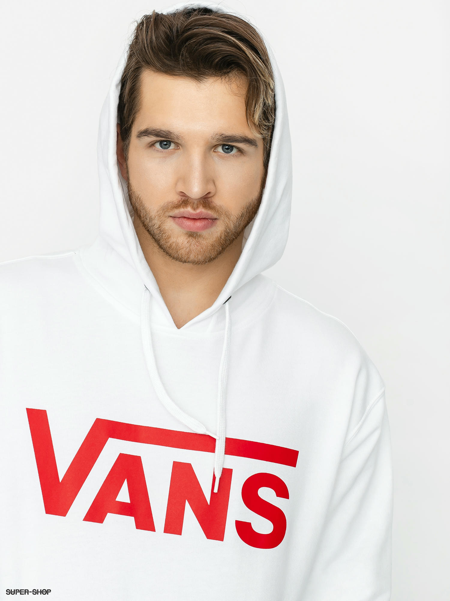 vans red and white hoodie