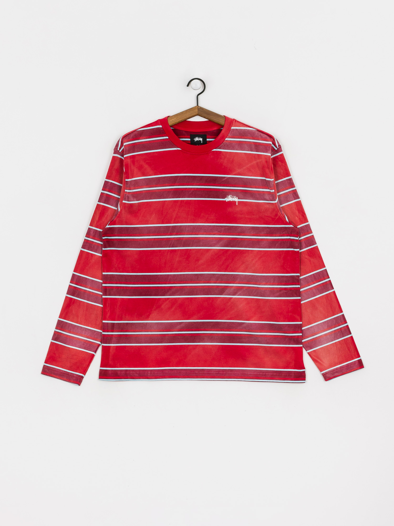 Stussy Bleach Stripe Longsleeve (red)