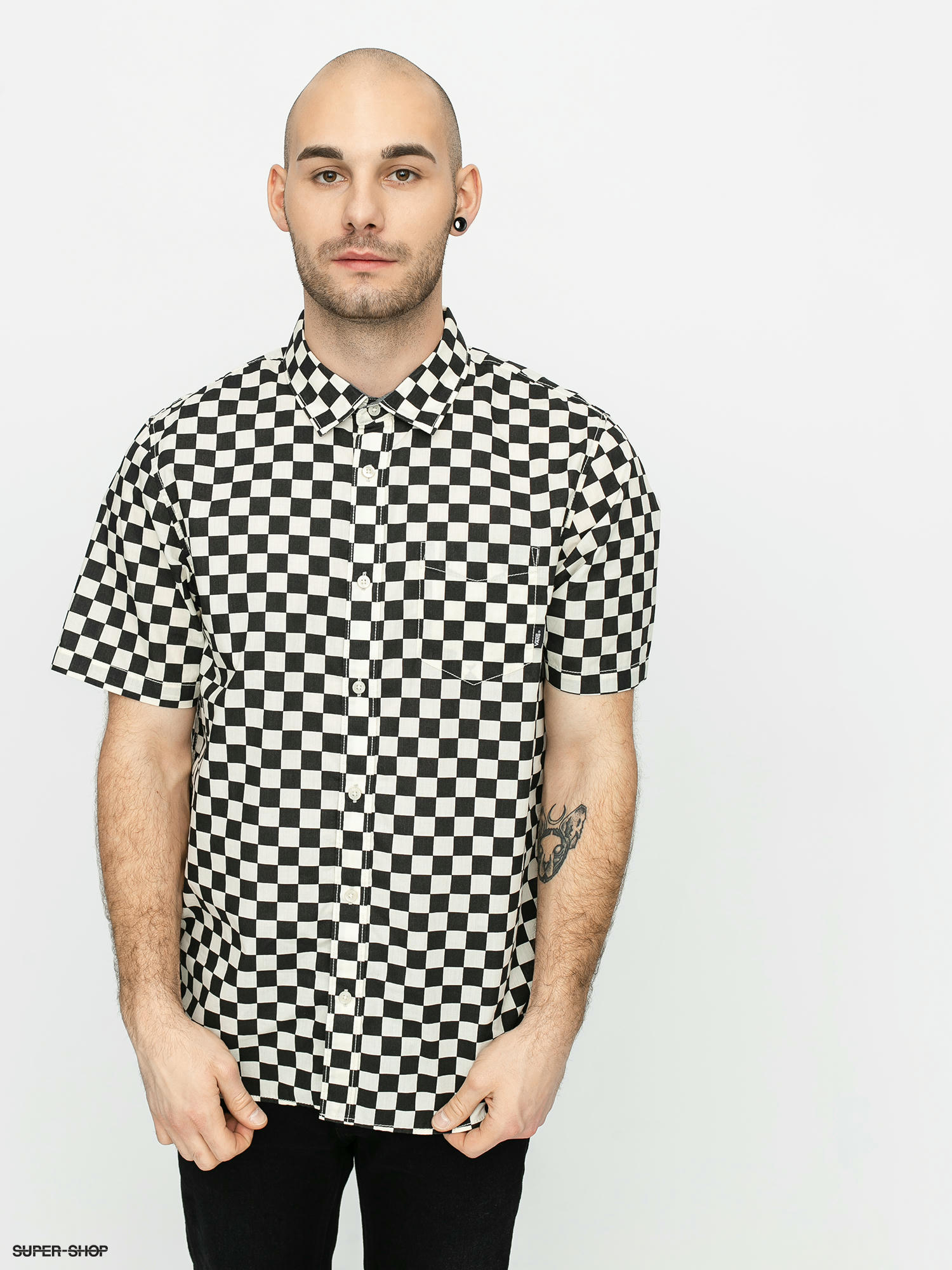 Black and white sales vans checkered shirt