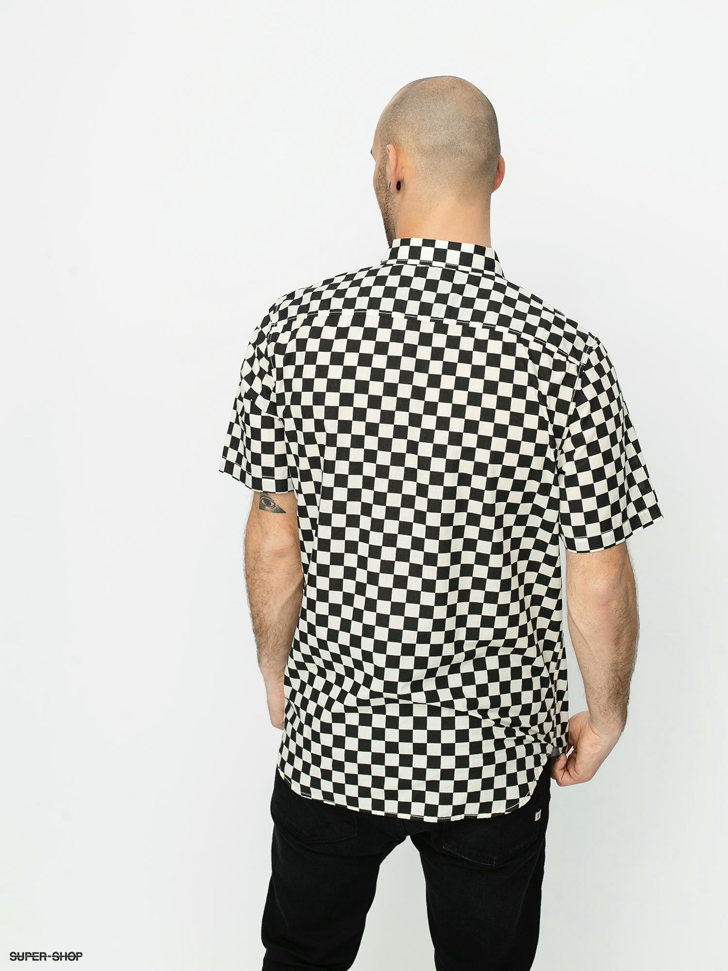 vans checkerboard button up shirt