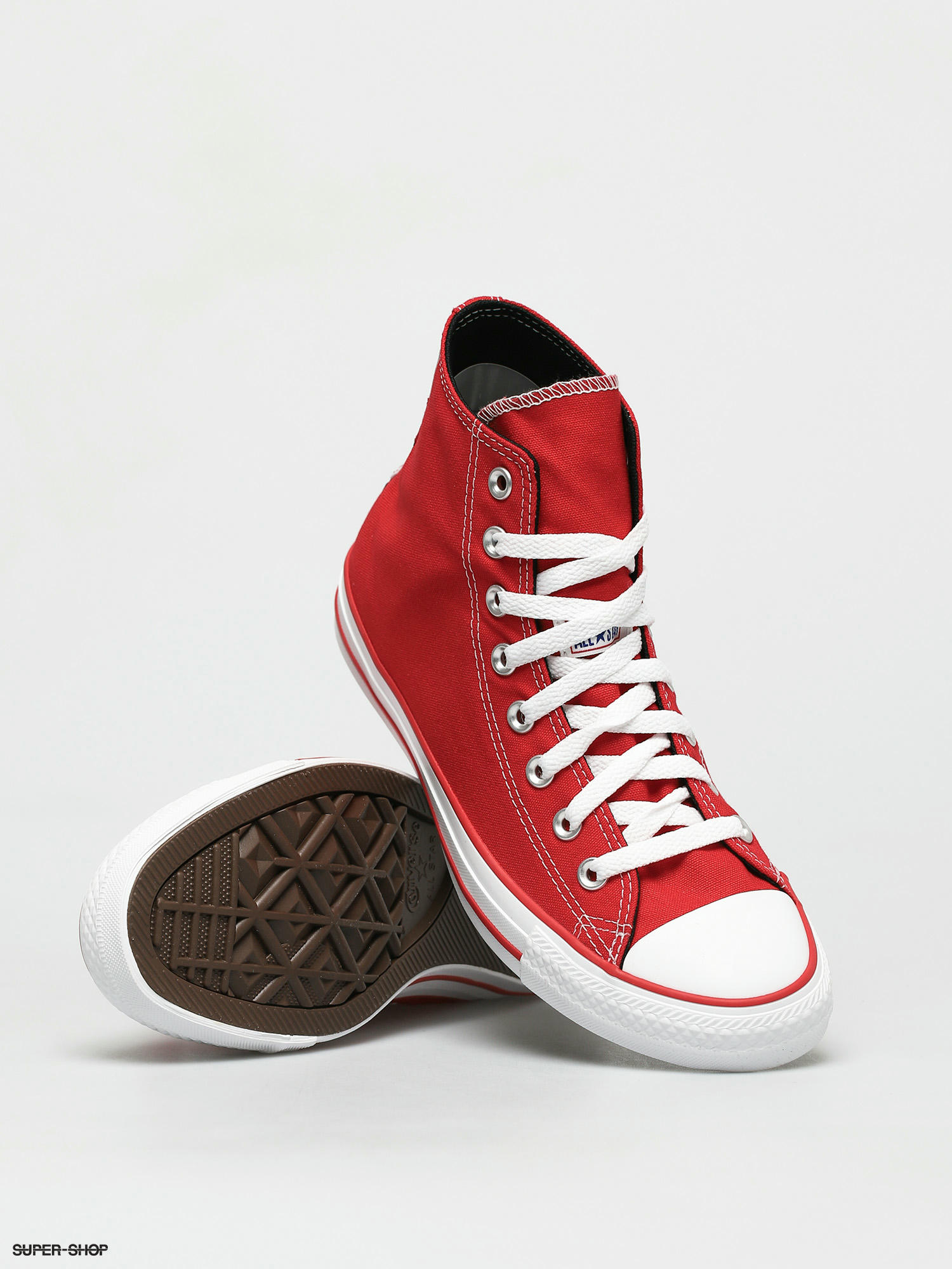 red leather chuck taylors