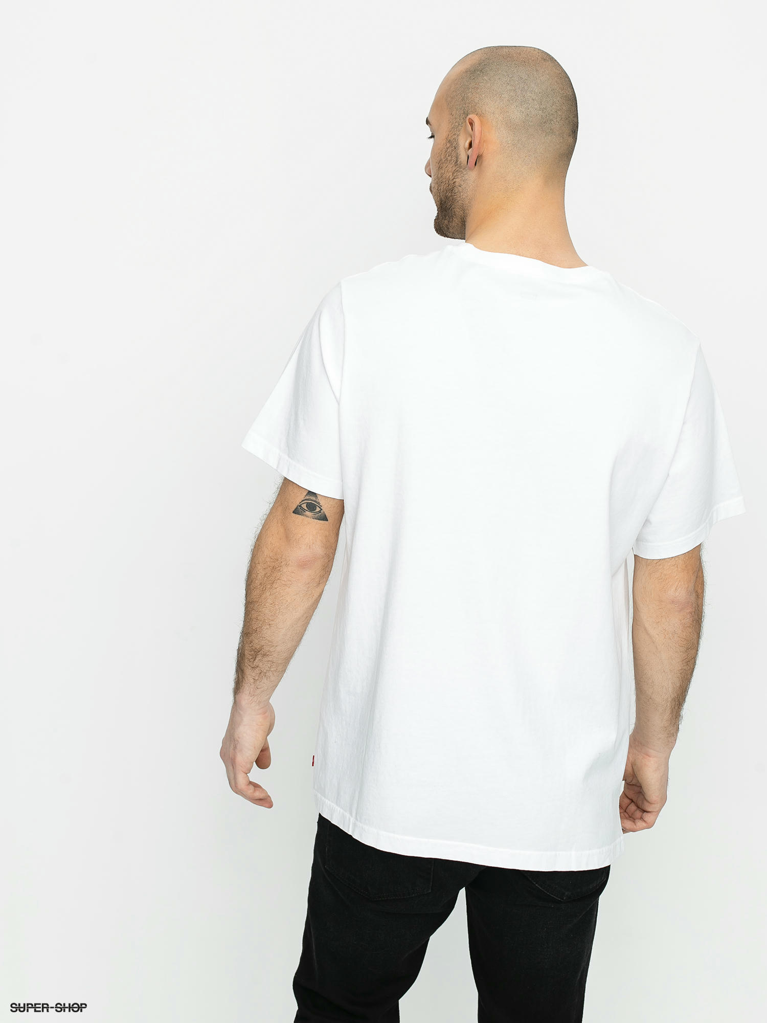 90's Serif Logo Relaxed Graphic Tee Shirt - White