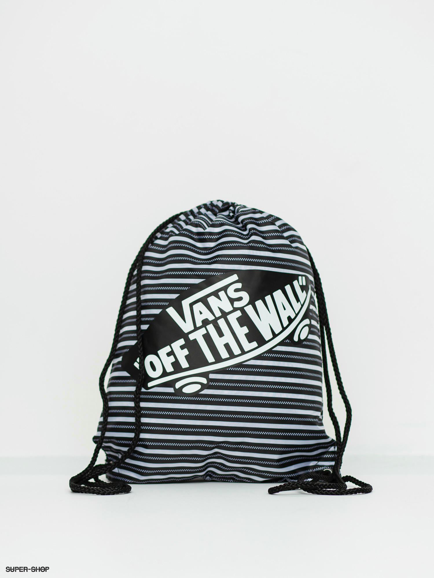 Vans black and on sale white striped backpack