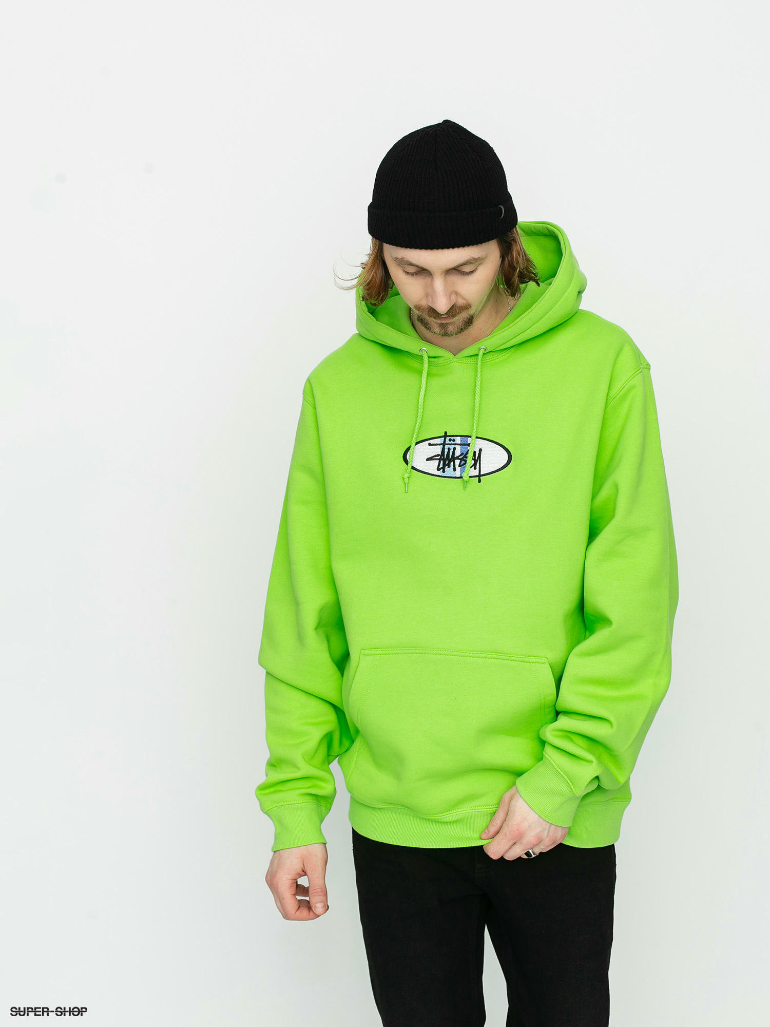 Stussy neon green sales hoodie