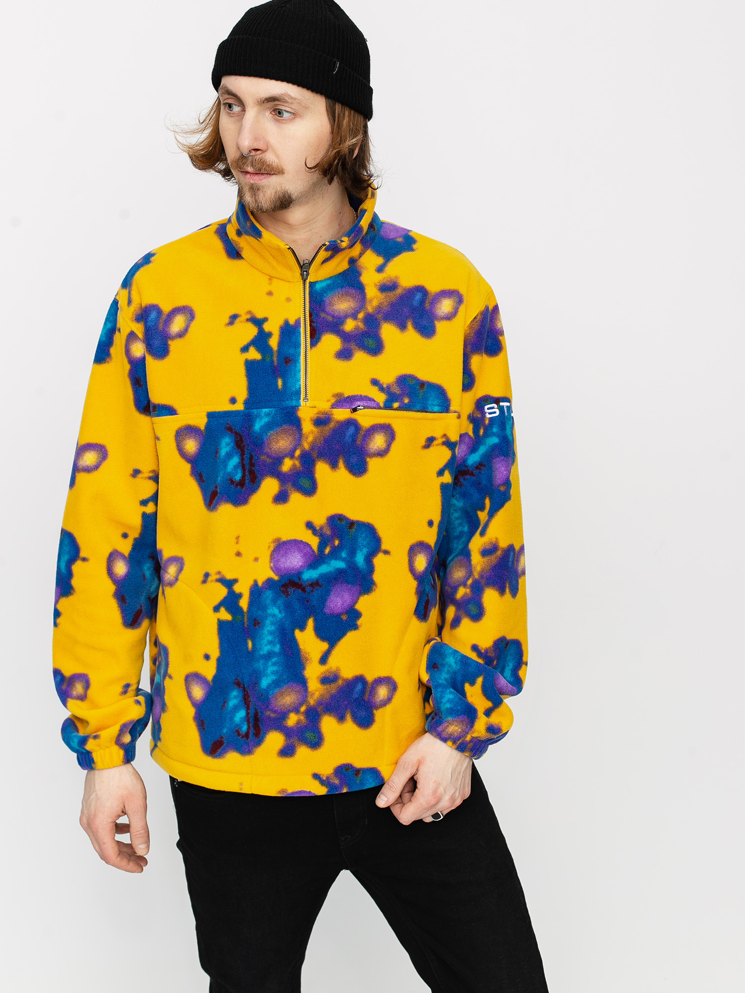 Stussy Mock Fleece - yellow (tie dye)