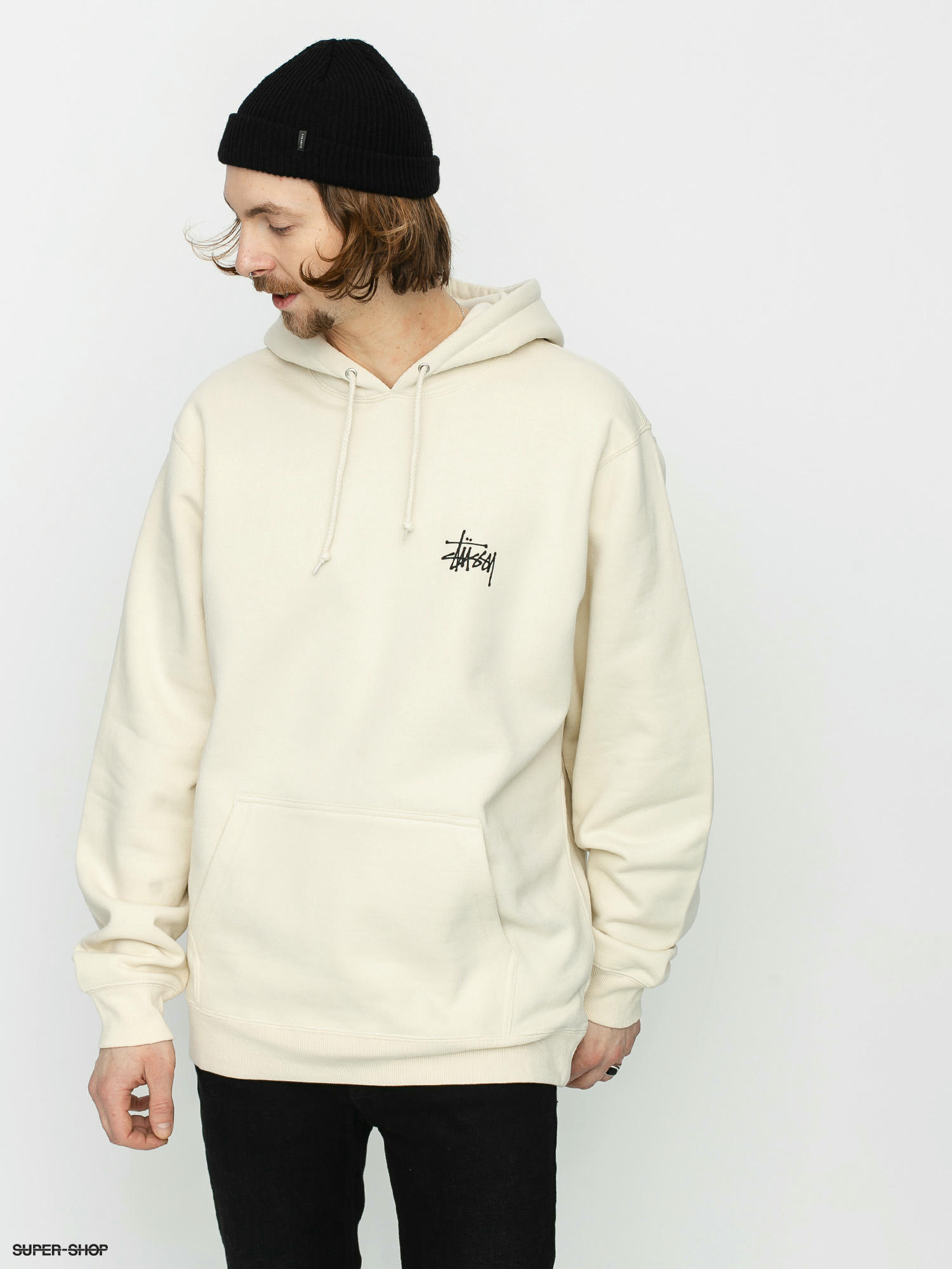 Stussy basic 2025 hoodie white