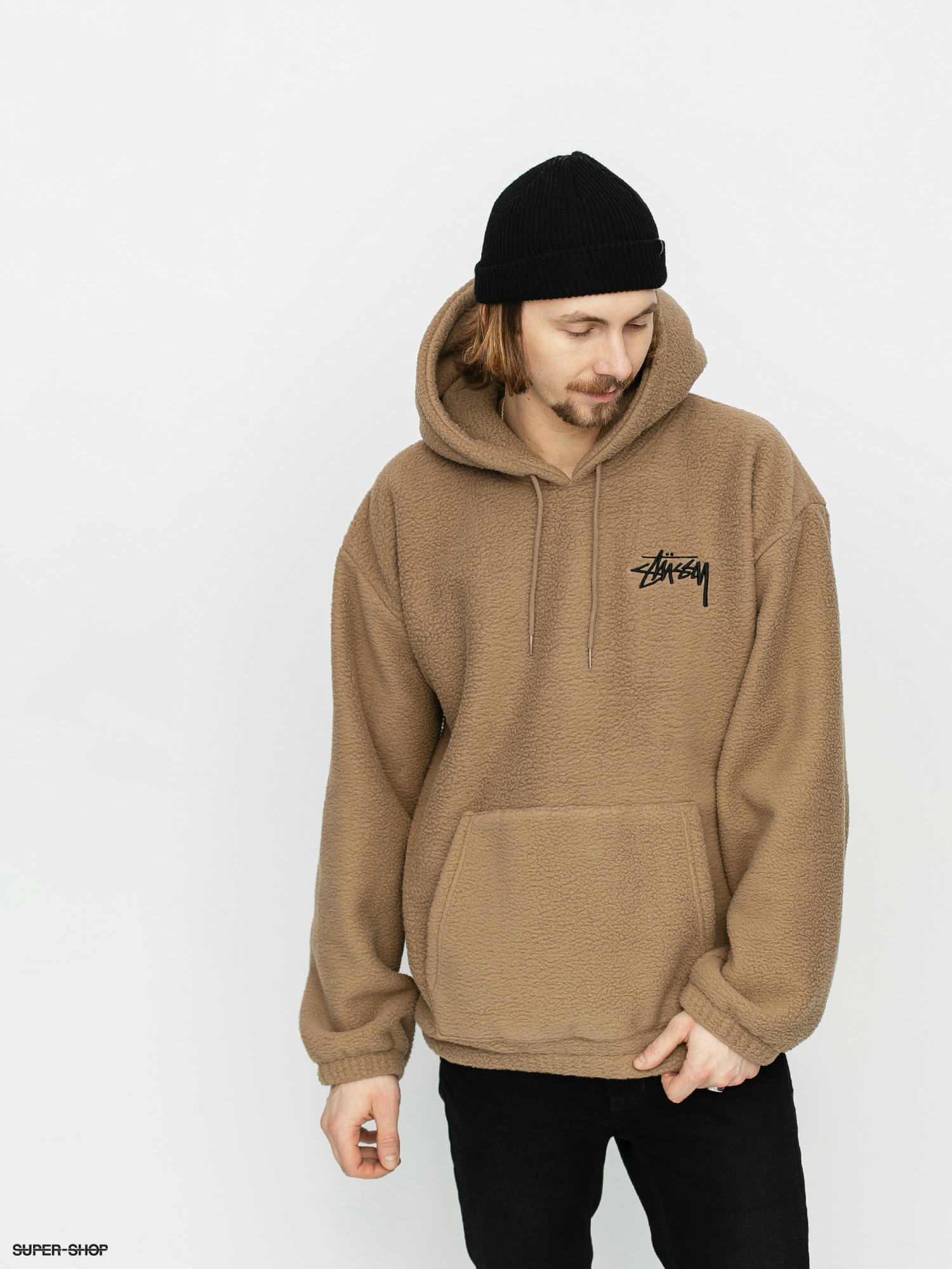 stussy hoodie brown