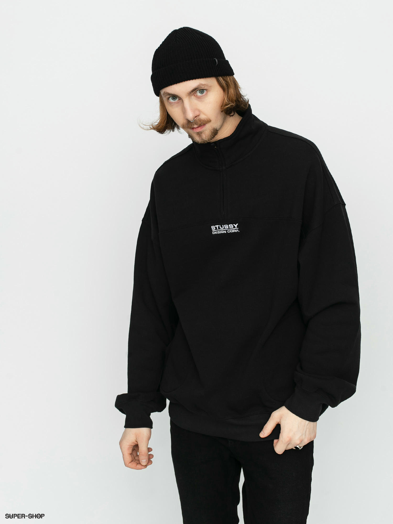 stussy black sweatshirt