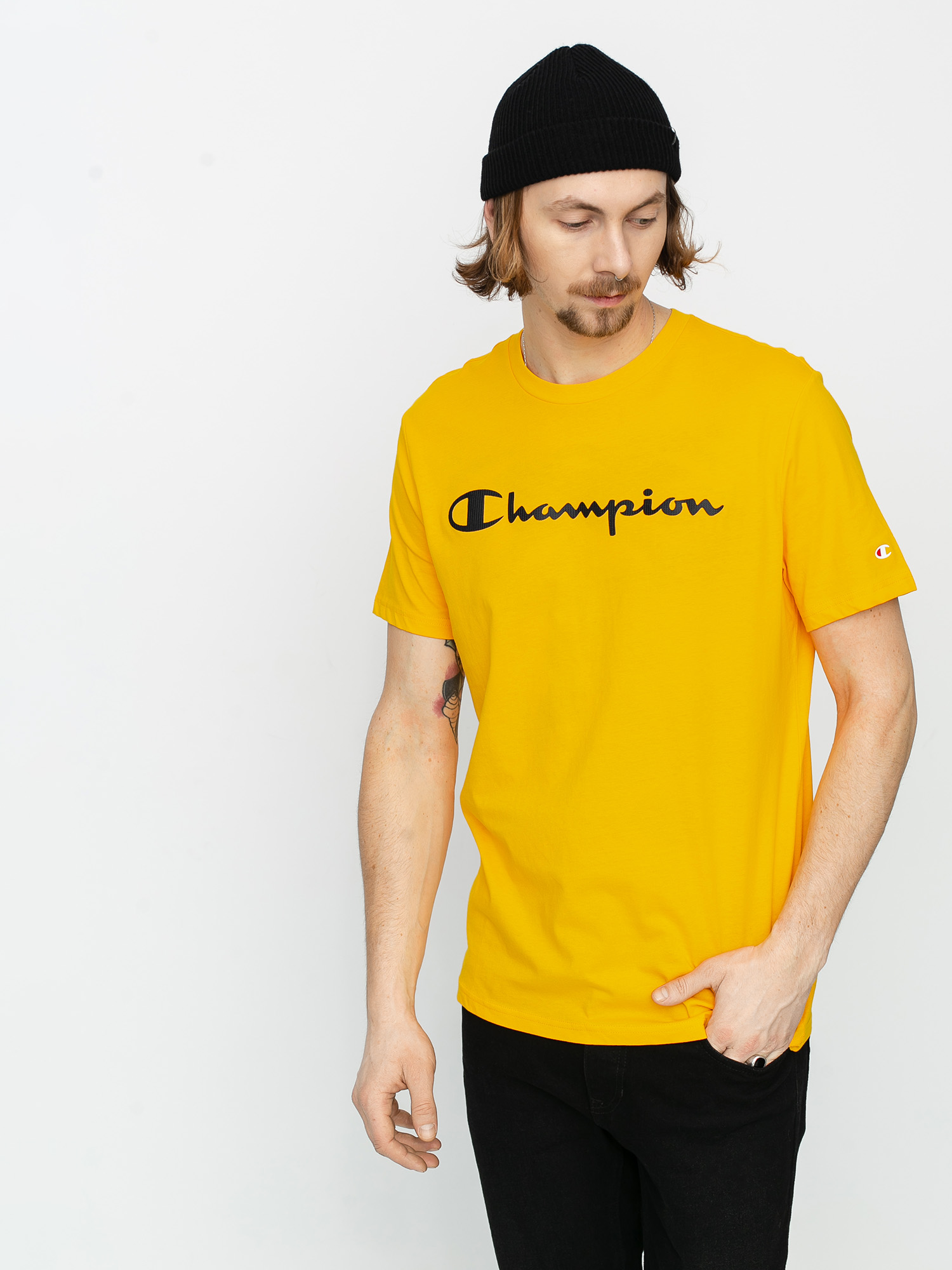 champion yellow tshirt
