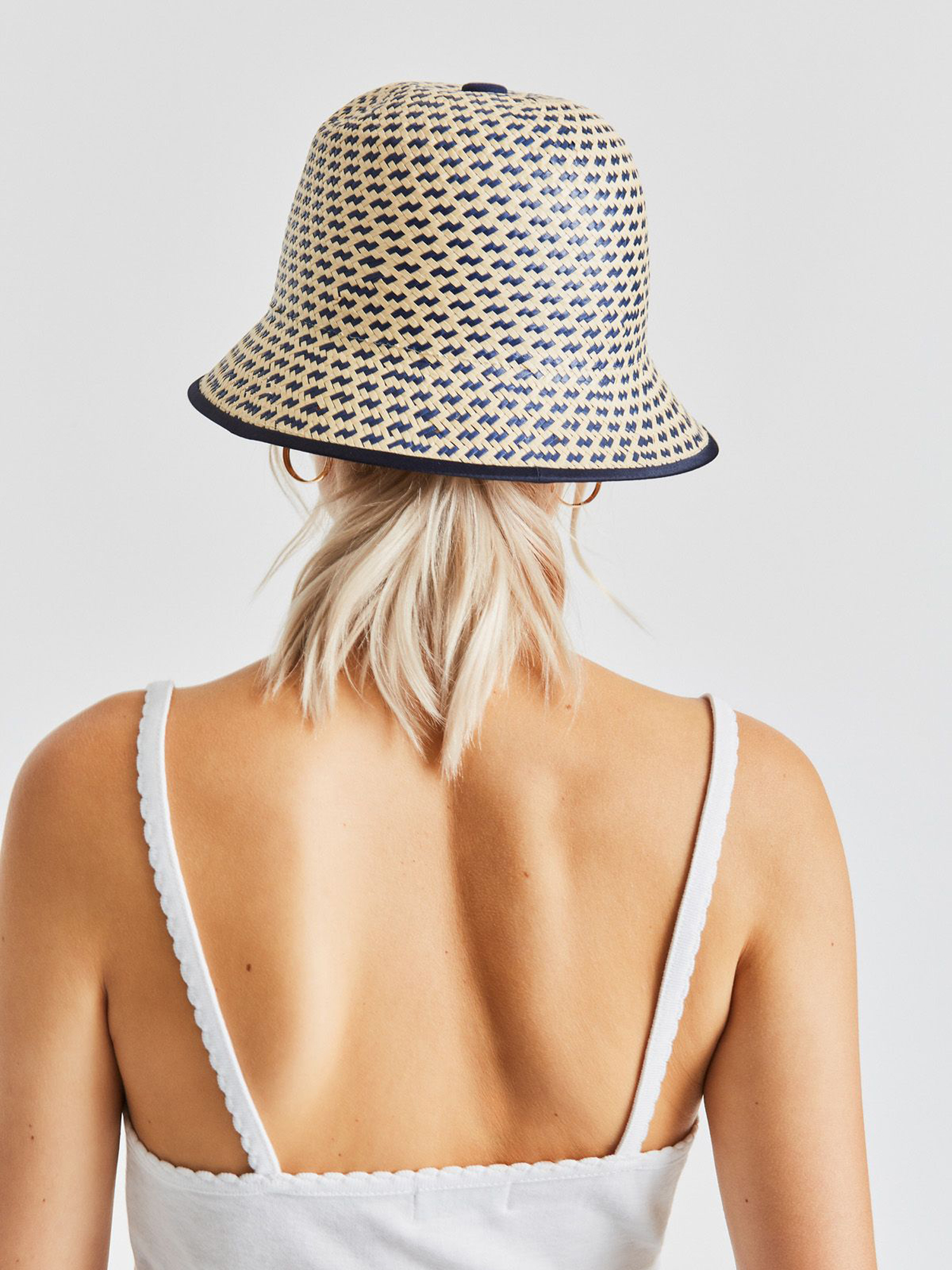 Brixton Essex Straw II Bucket Hat Wmn (navy/tan)