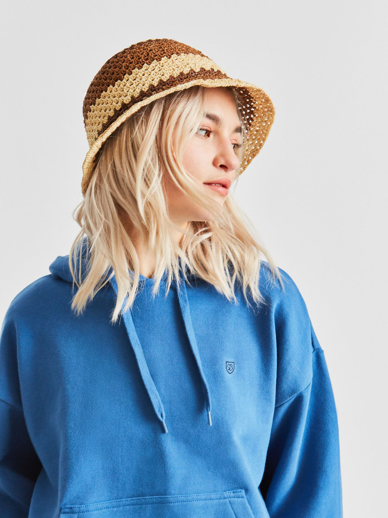 NWT Brixton Essex Raffia Bucket Hat SZ S Brixton Essex Raffia Bucket Hat Wmn - brown (tan/brown) main image 4