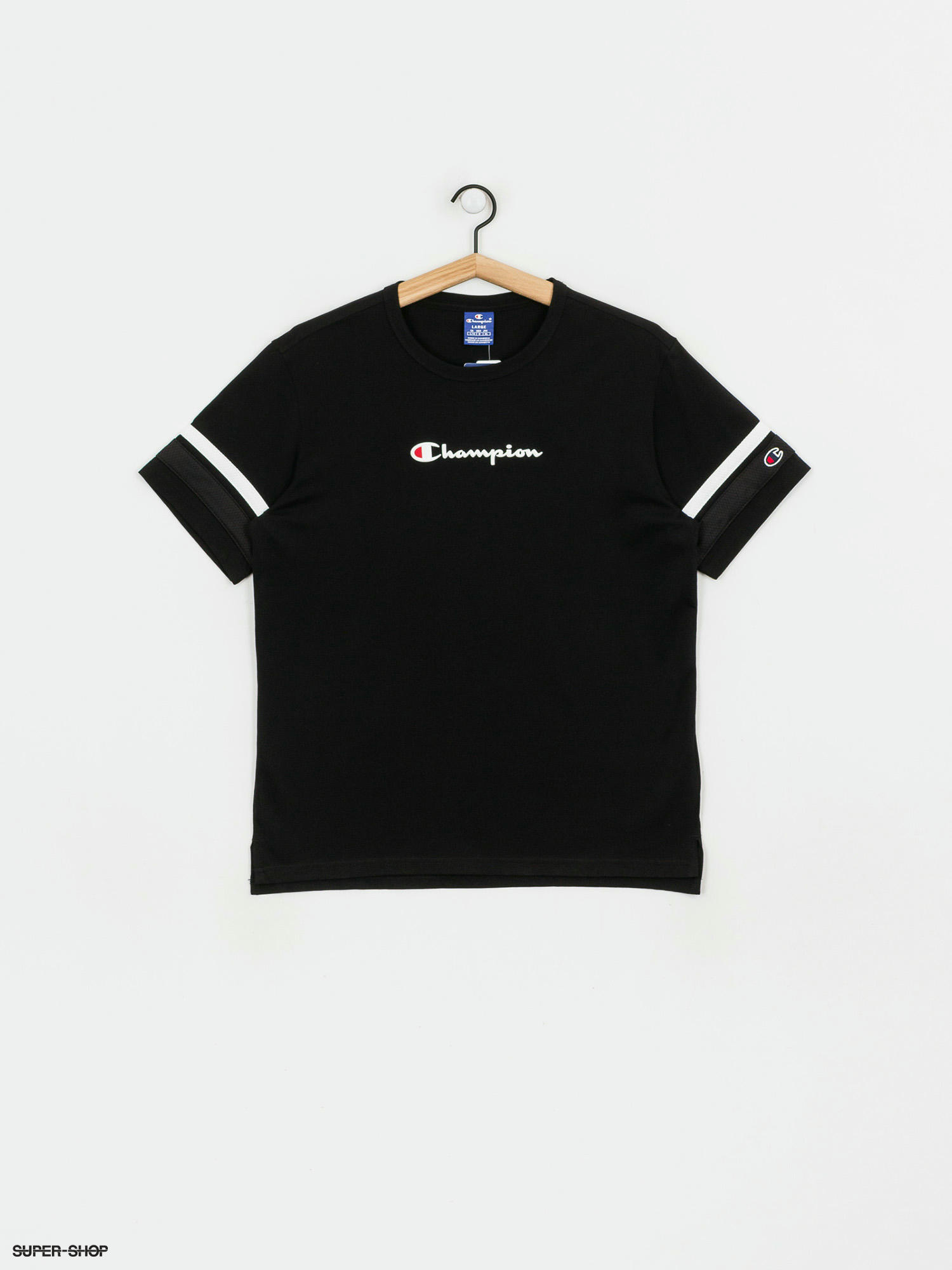 champion shirt black and white