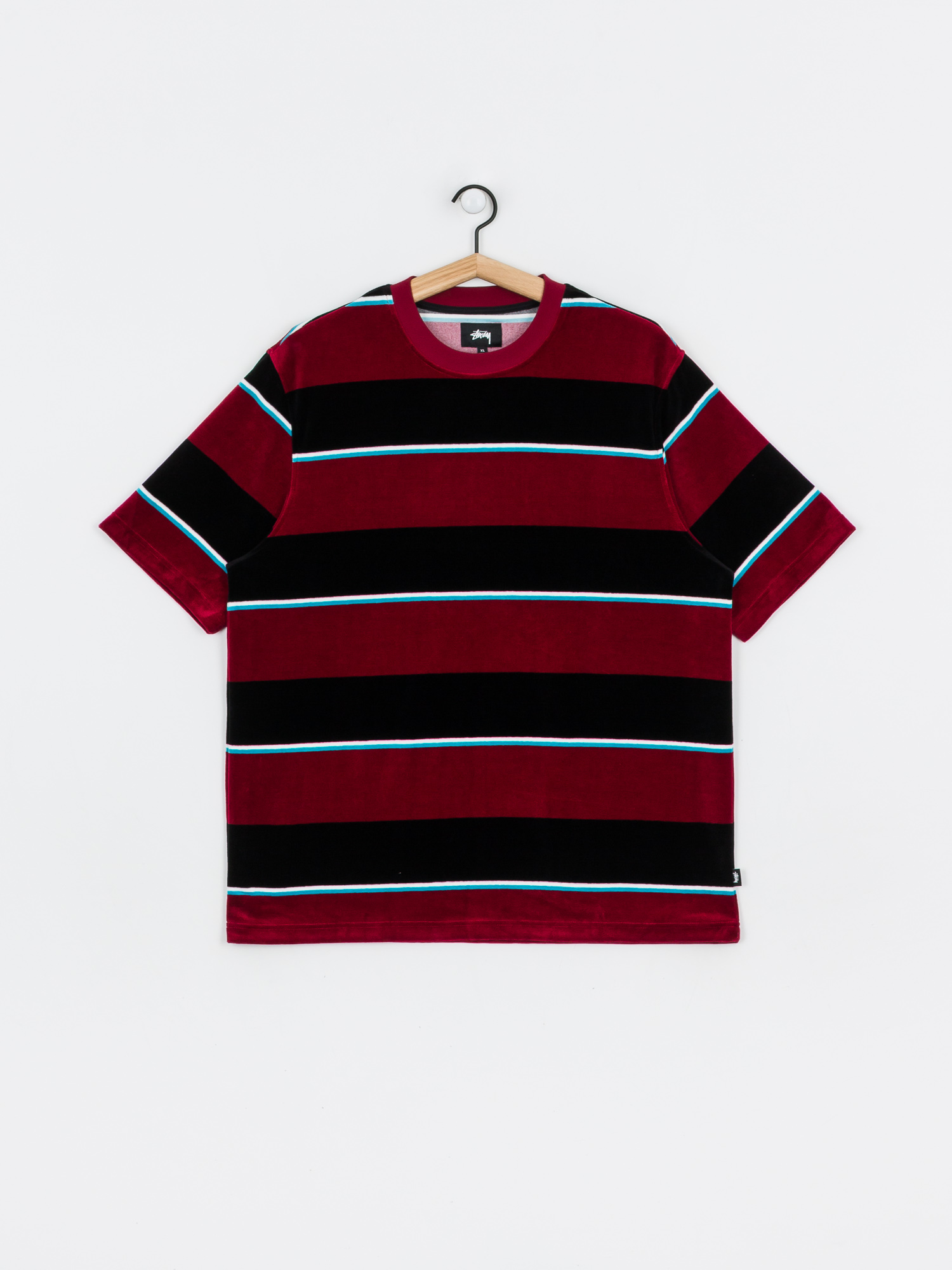 Stussy Velour Stripe T-shirt (wine)