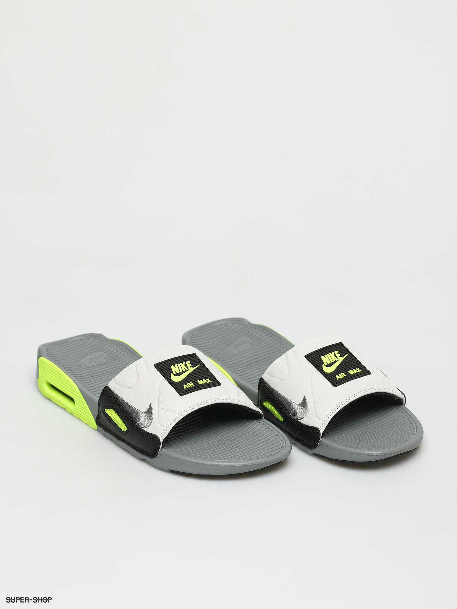 Nike Air Max 90 Slide Shoes smoke grey smoke grey volt black