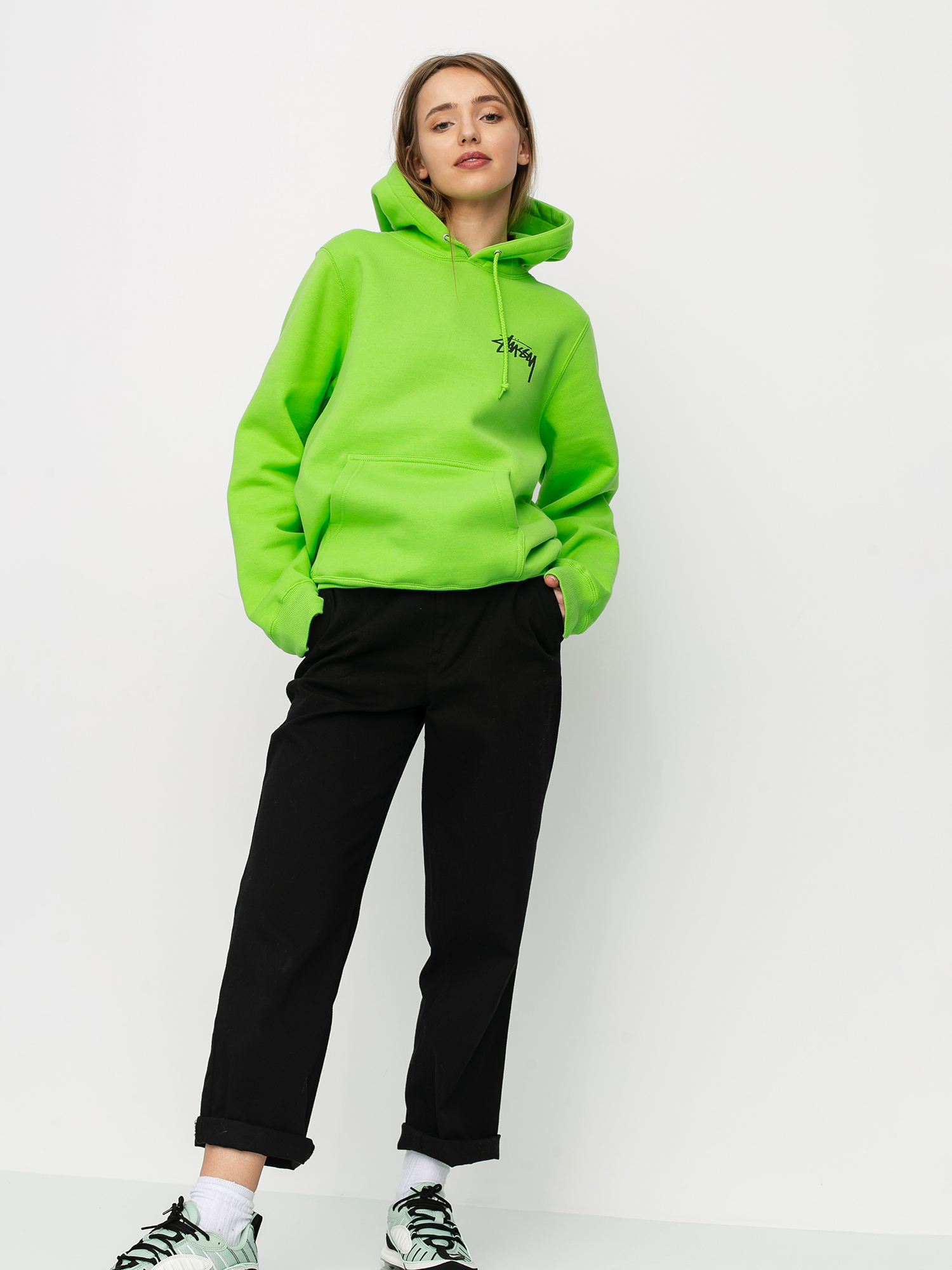 Stussy Triple Mask HD Hoodie Wmn (green)