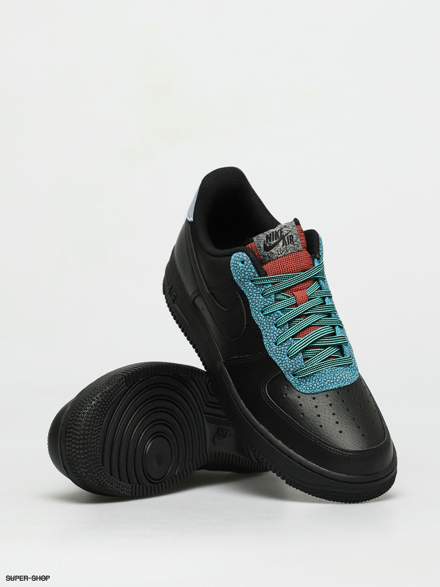 Nike Air Force 1 07 Lv8 Shoes (black/black obsidian mist cool grey)