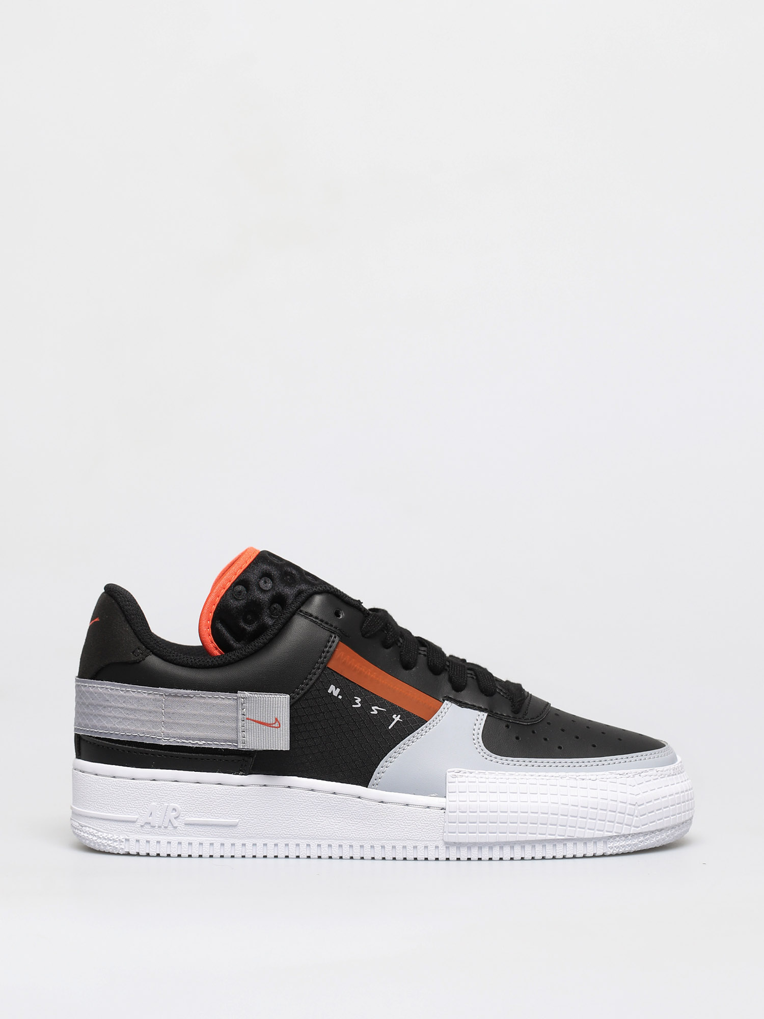 Nike Air Force 1 Type Shoes (black/hyper crimson wolf grey white)