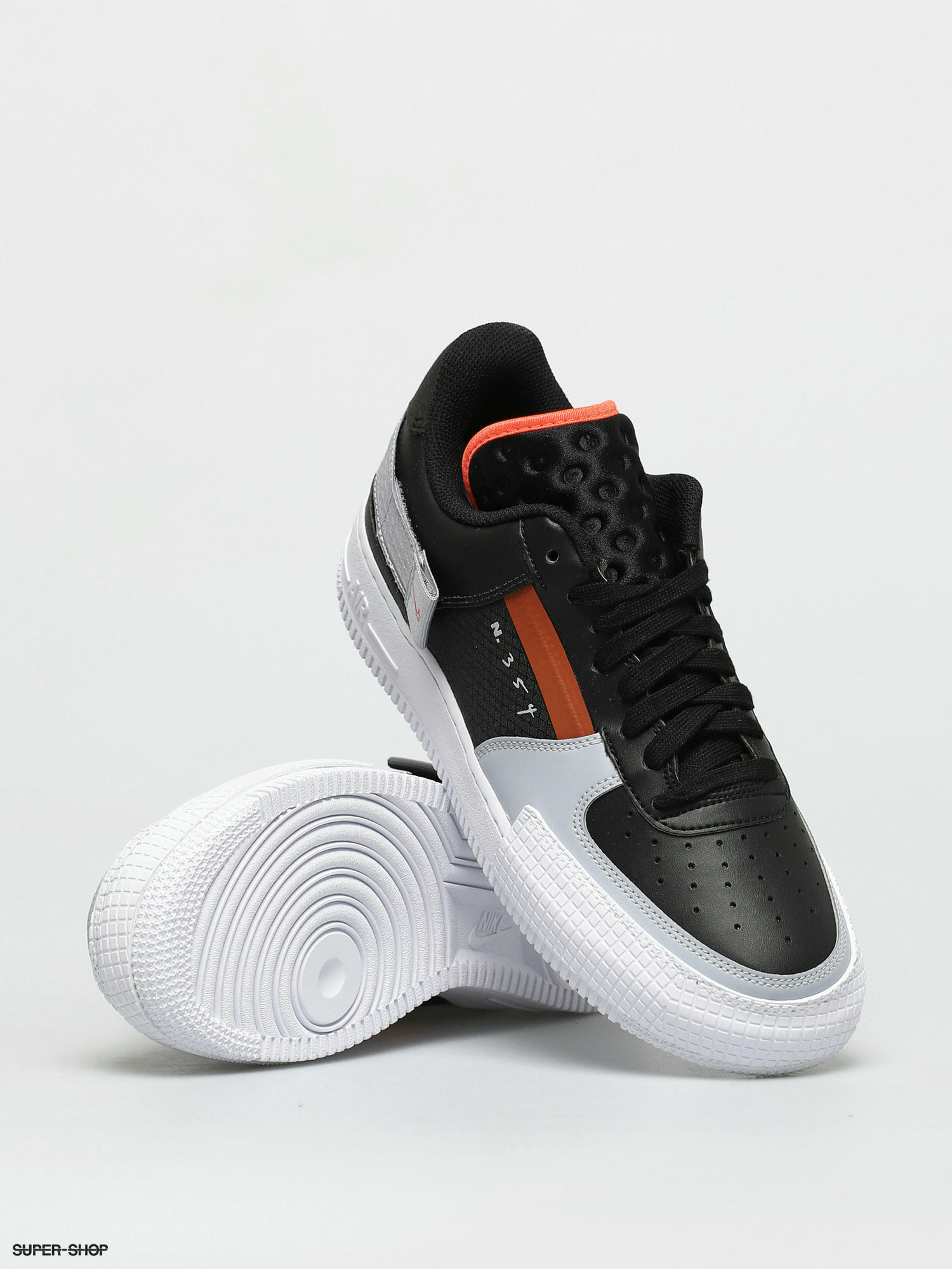 Nike Air Force Type Shoes (black/hyper crimson wolf grey white)