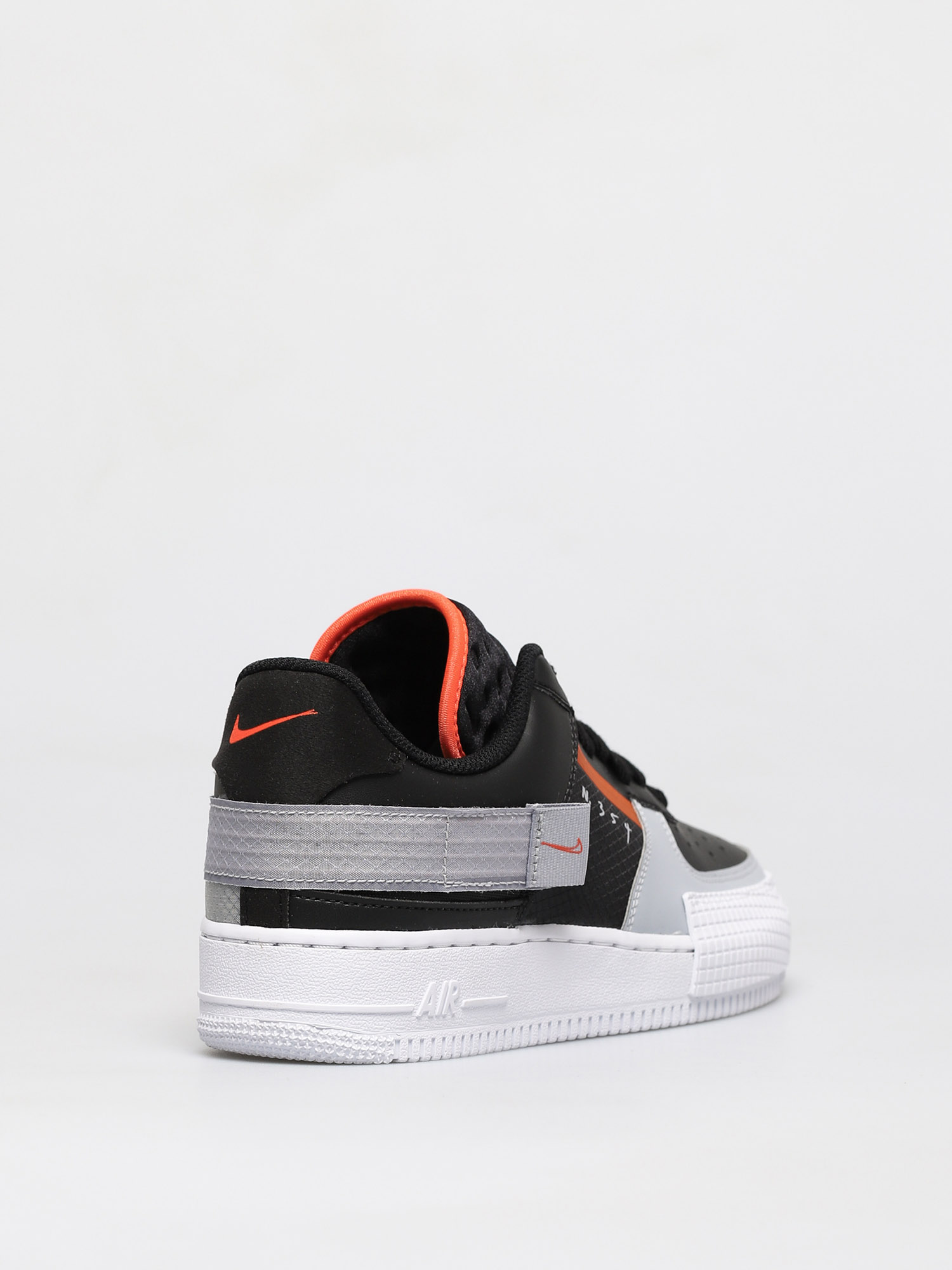 Nike Air Force 1 Type Shoes (black/hyper crimson wolf grey white)