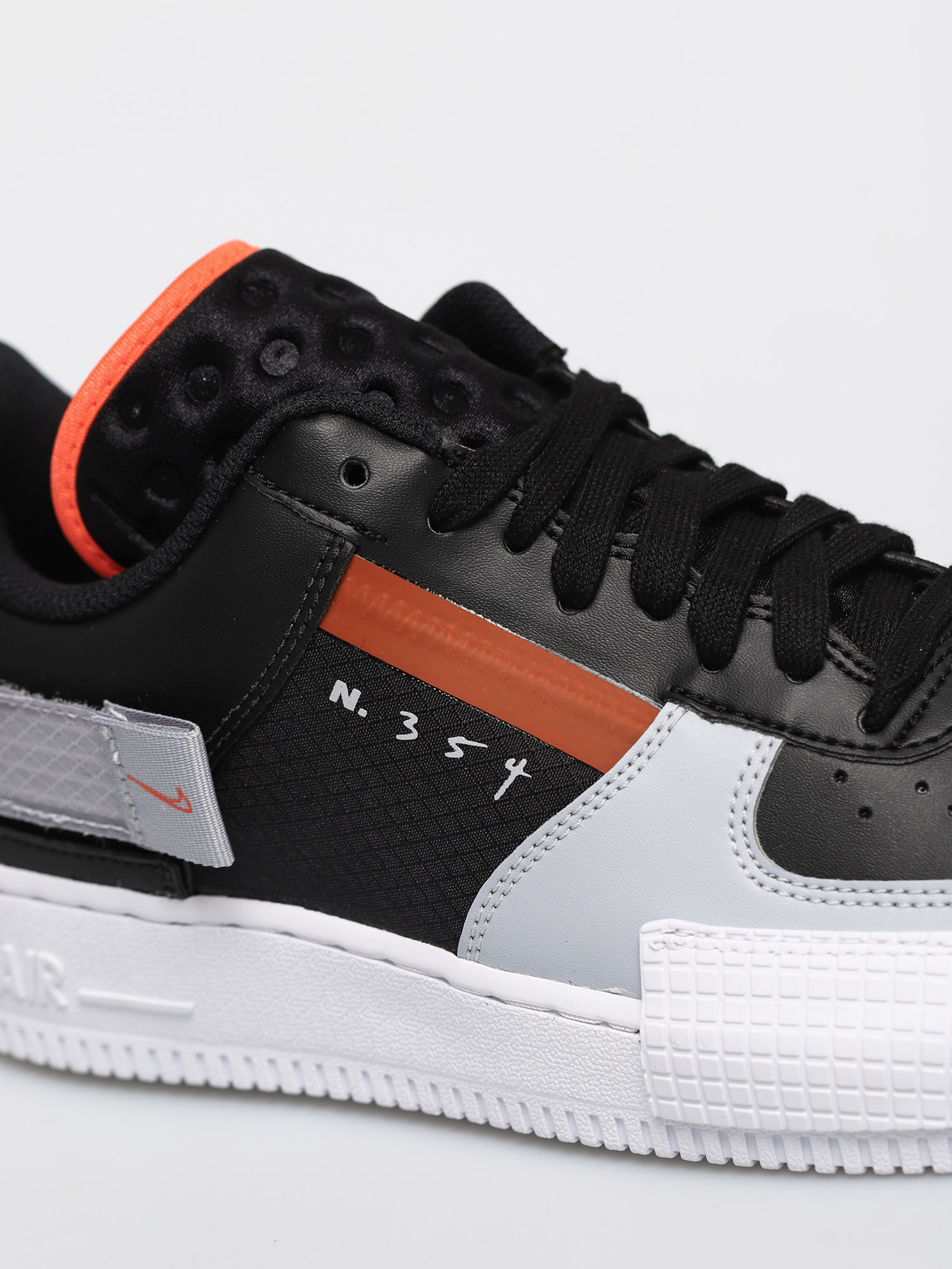 Nike Air Force 1 Type Shoes (black/hyper crimson wolf grey white)