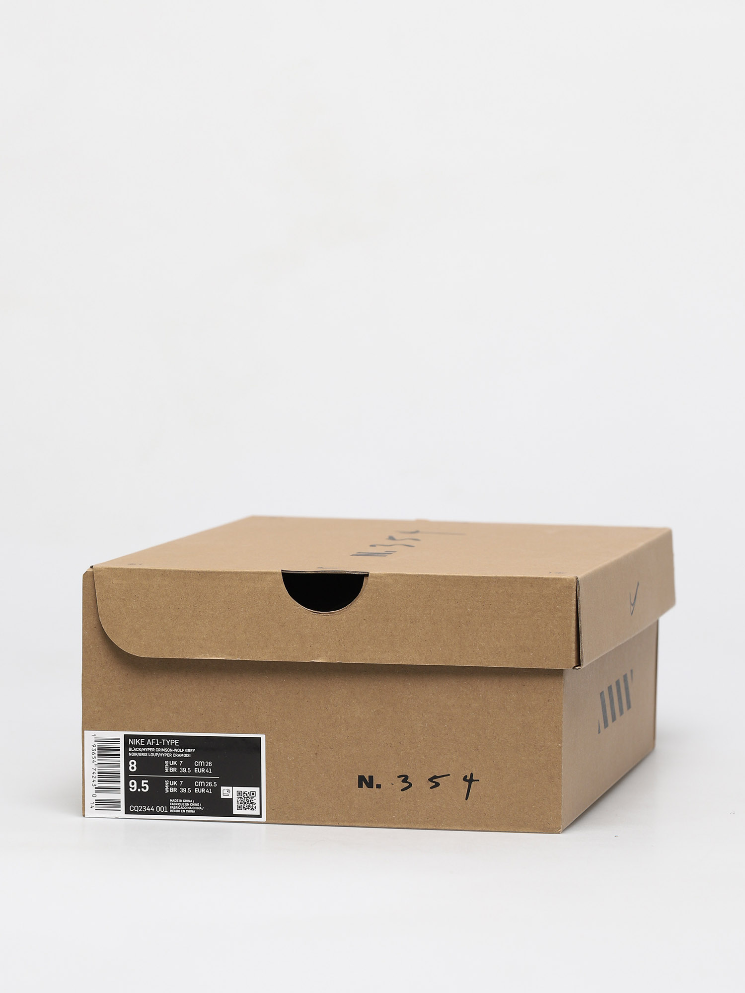 Nike Air Force 1 Type Shoes (black/hyper crimson wolf grey white)