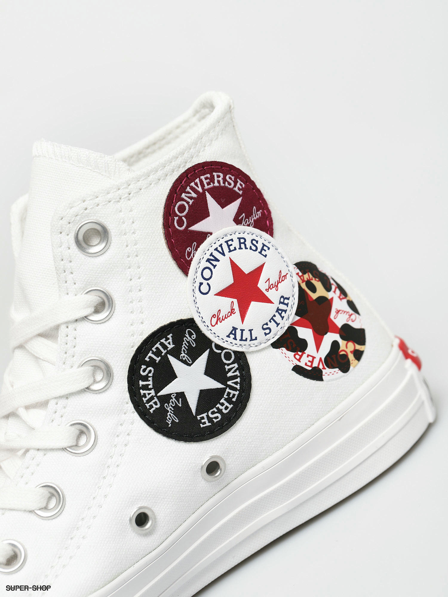 converse multi logo white