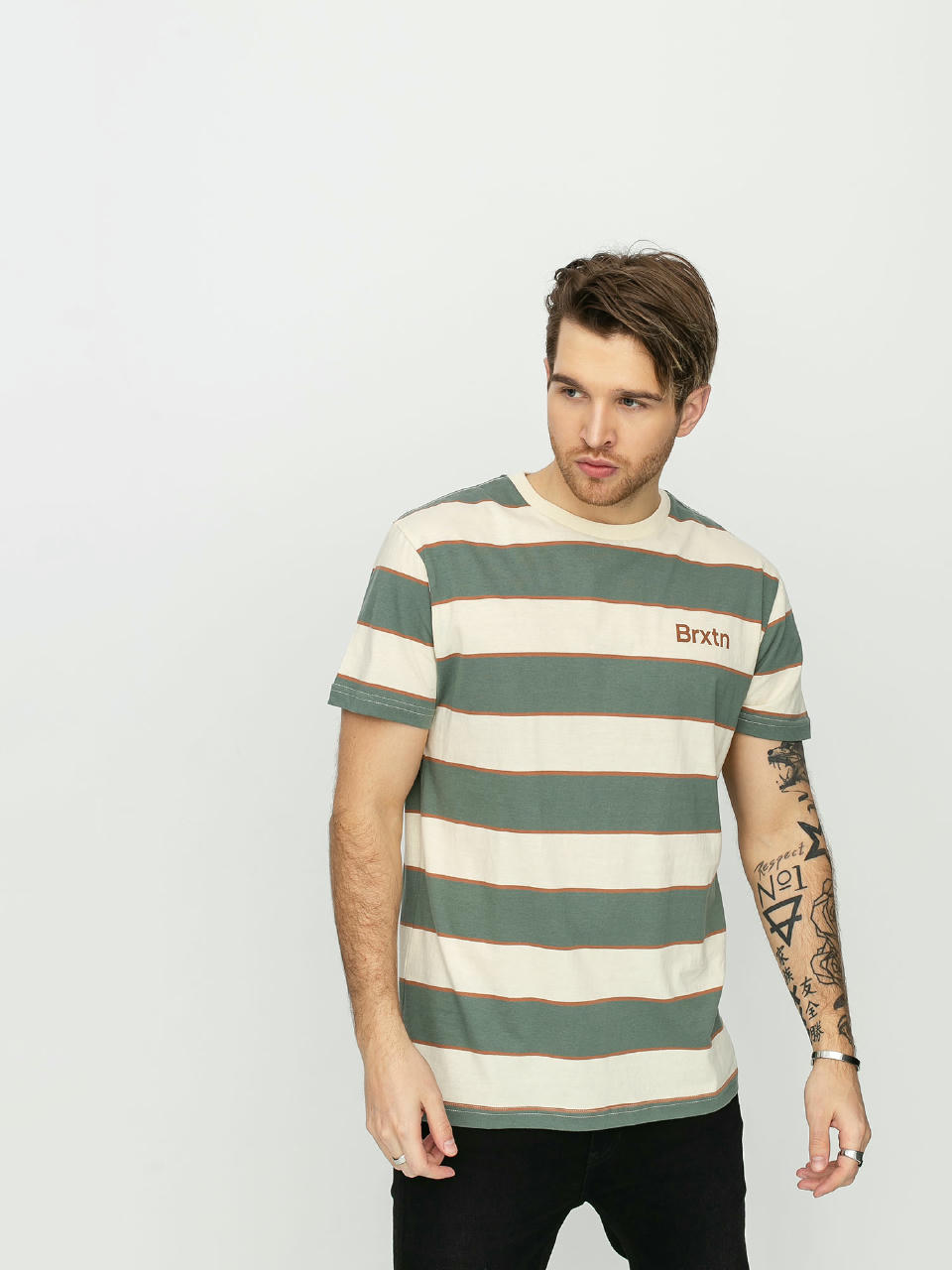 Brixton Hilt Print T-shirt (dove/cypress)