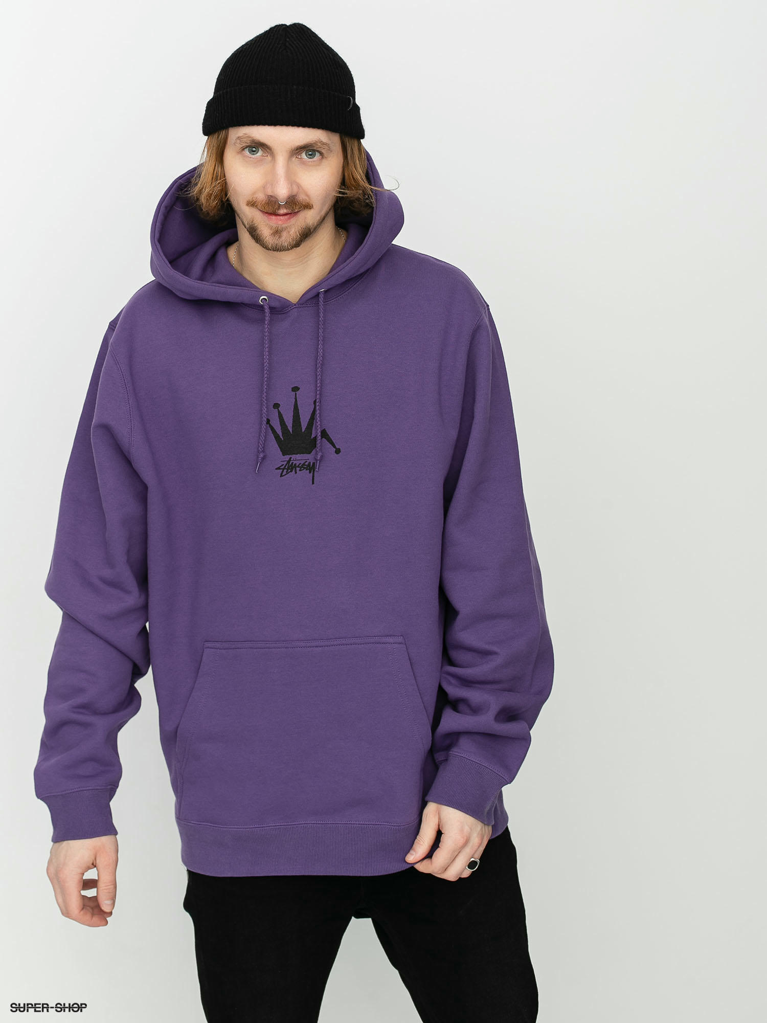 purple stussy sweatshirt